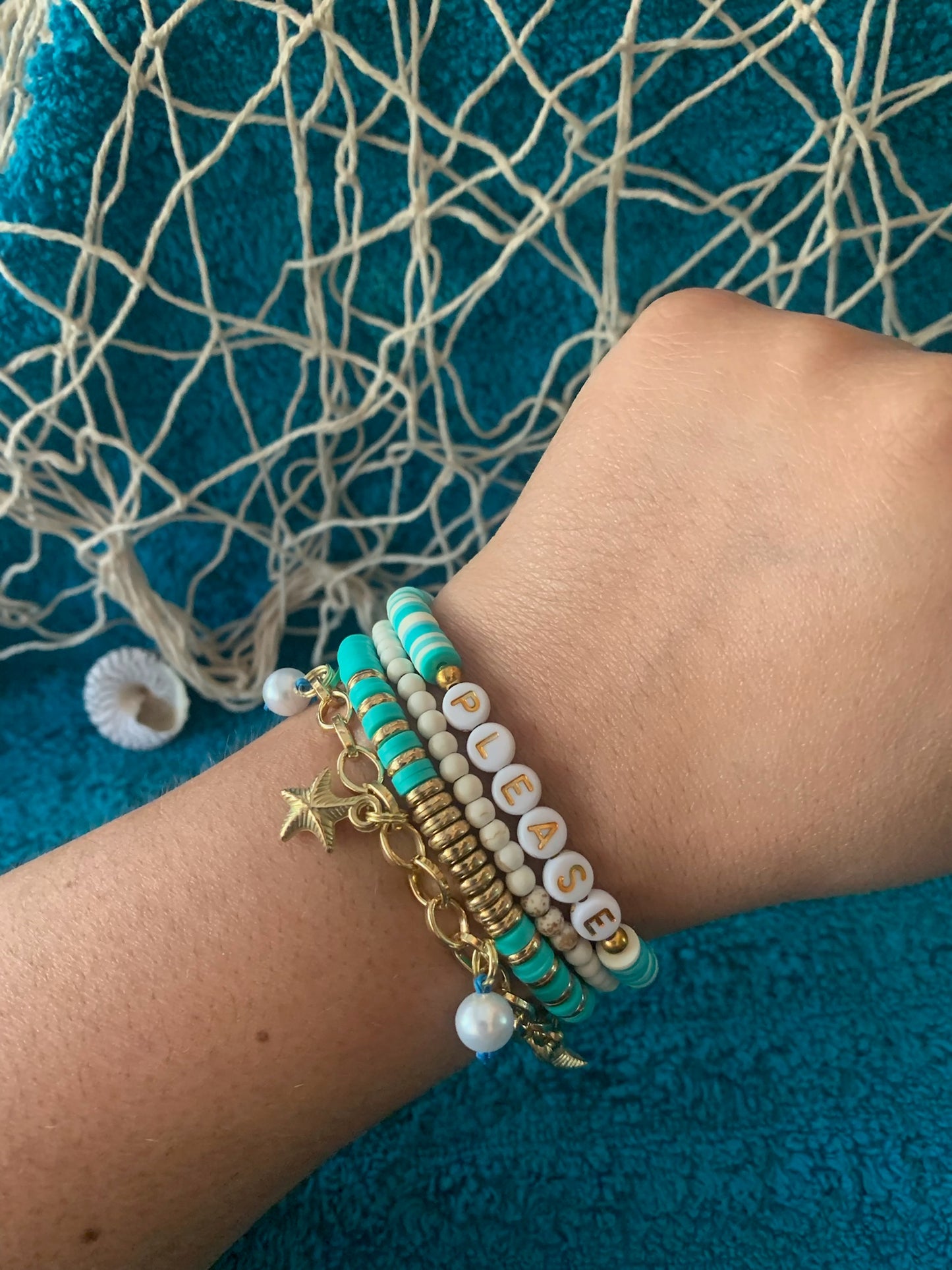 "Beach, Please" Stackable Bracelet Set