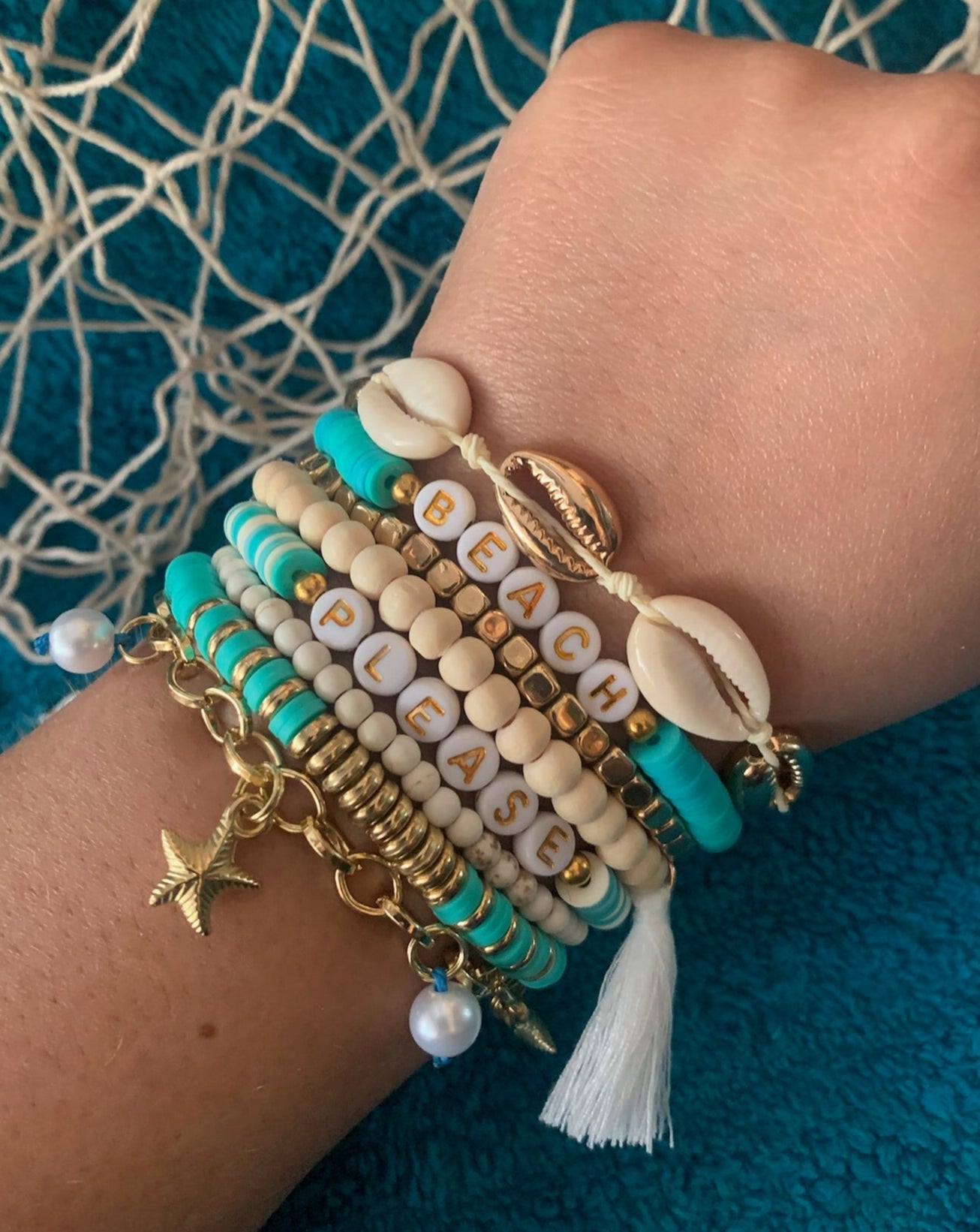 "Beach, Please" Stackable Bracelet Set
