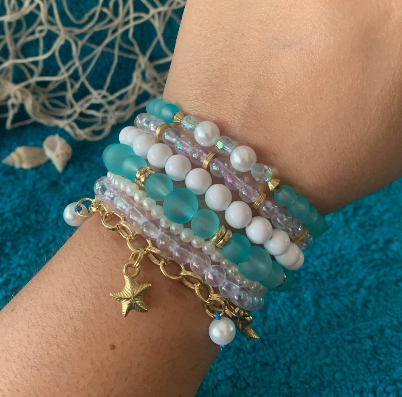 Seaside Sparkle Stackable Bracelet Set