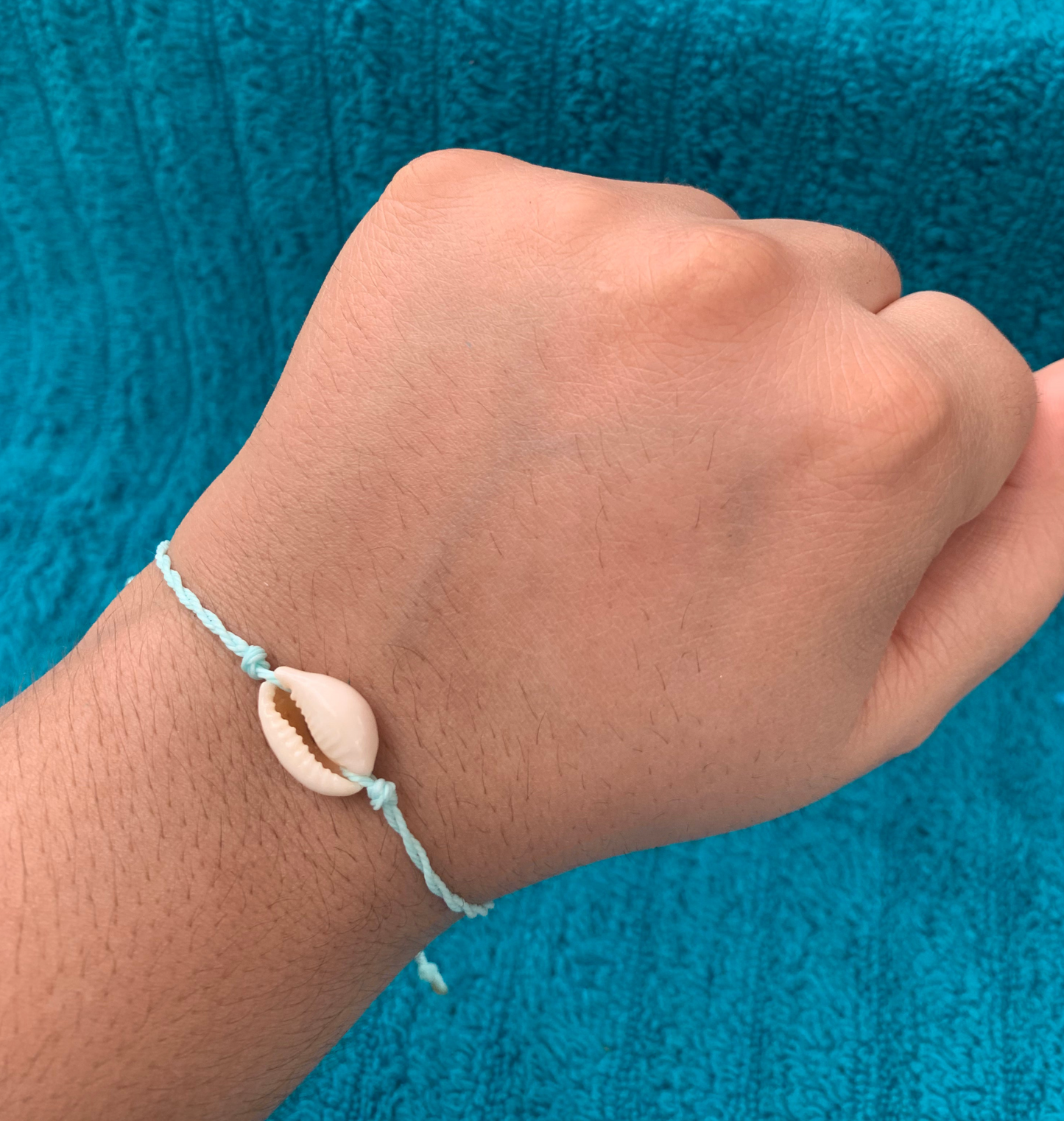 Single Cowrie Shell Wax Cord Bracelet