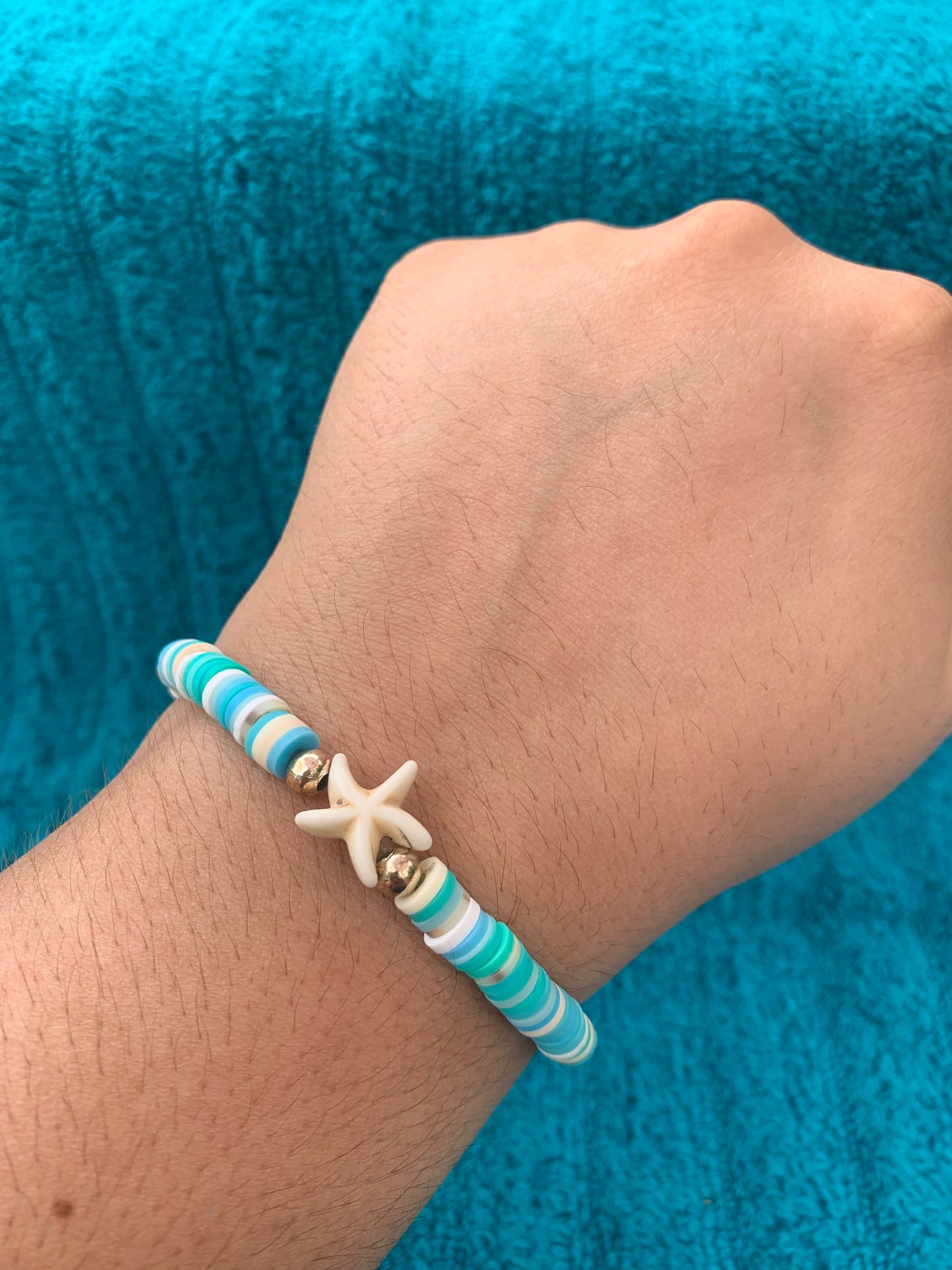 Single Starfish Heishi Bead Bracelet