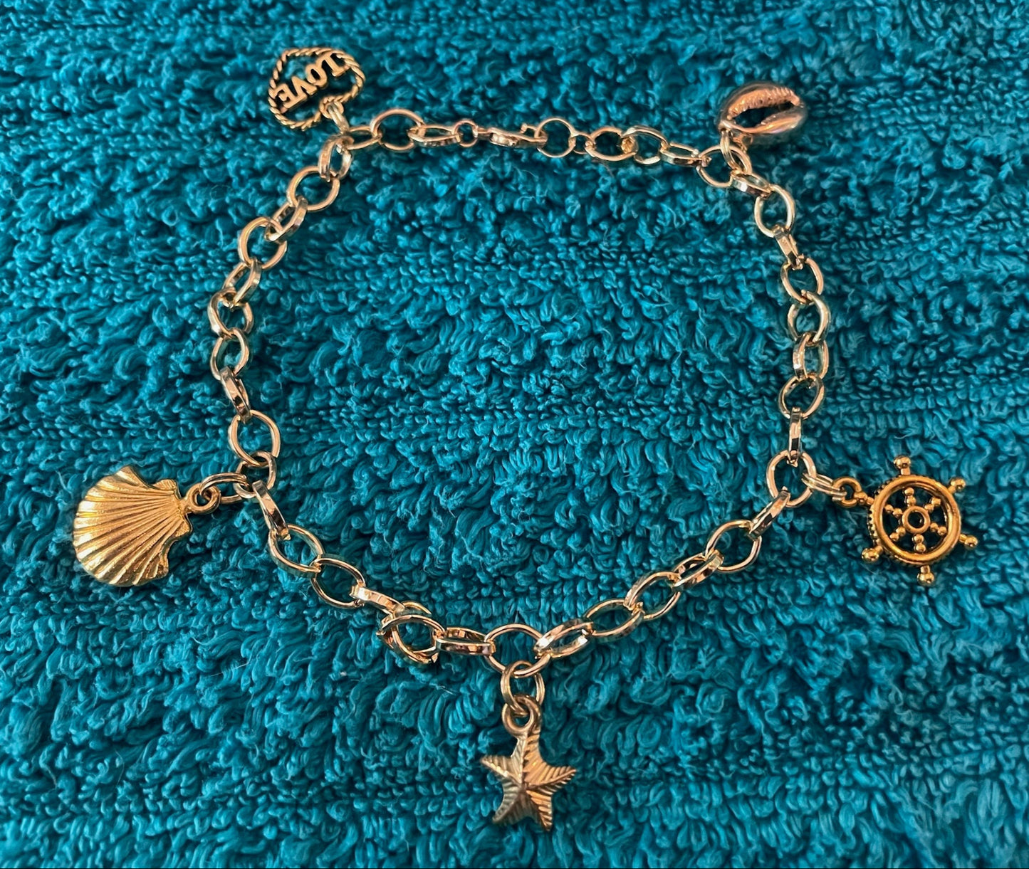 Golden Ocean Charm Anklet