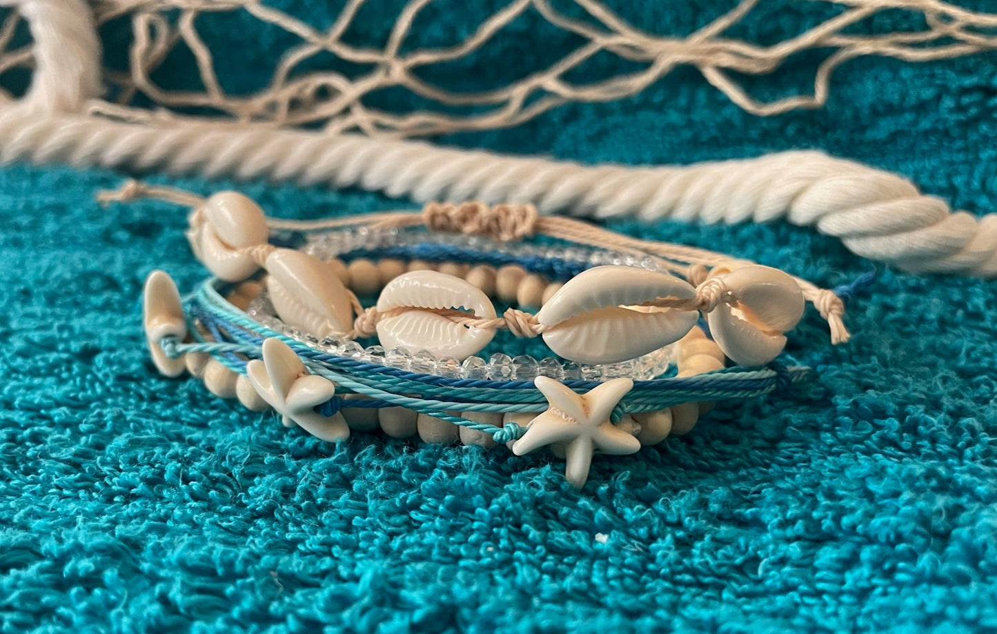Sea Shells + Stars Stackable Bracelet Set