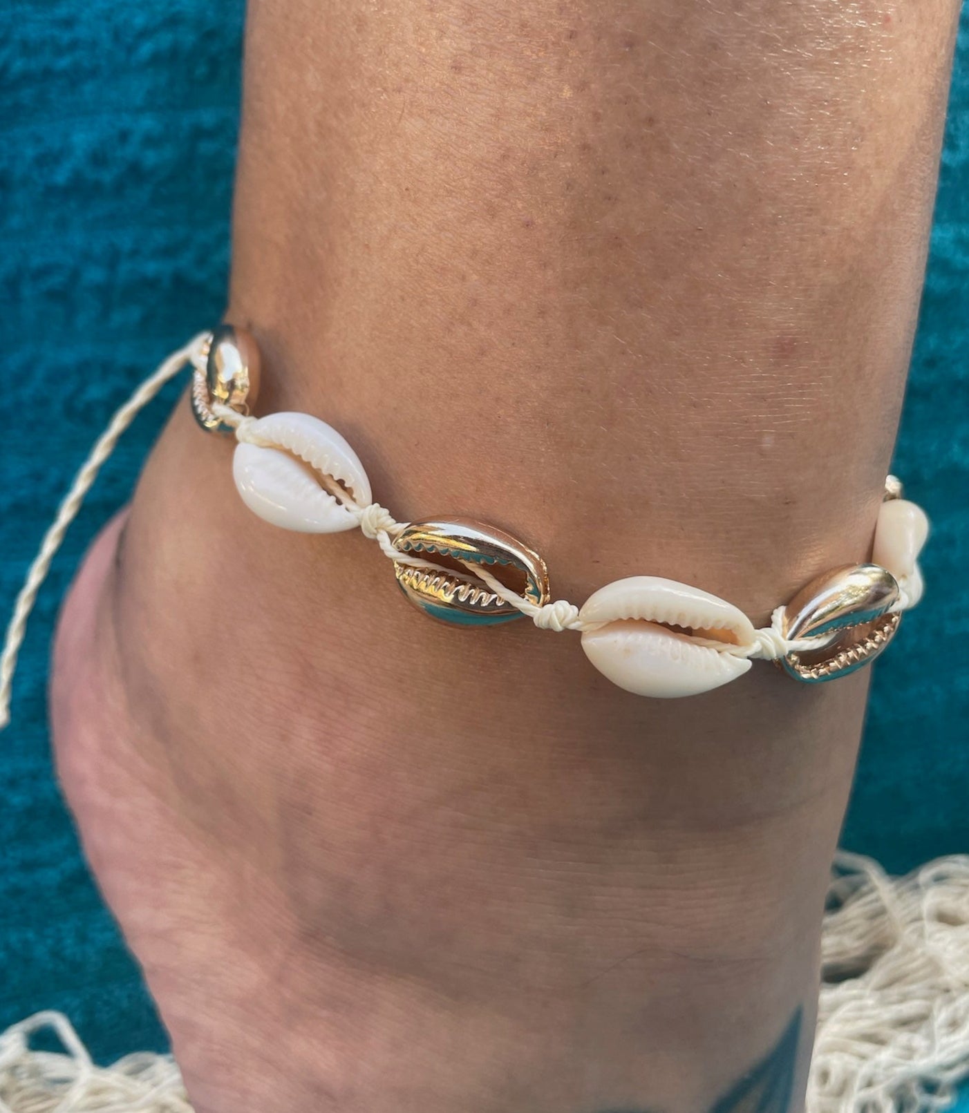 Gold + Regular Cowrie Shell Anklet