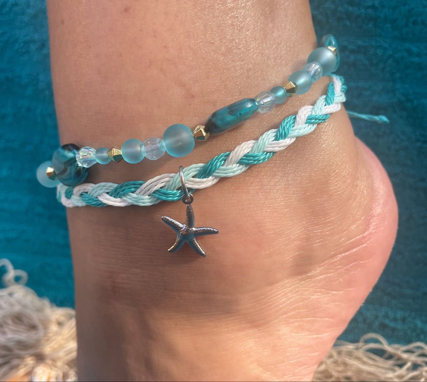 Starfish Soiree 2-Piece Anklet Set