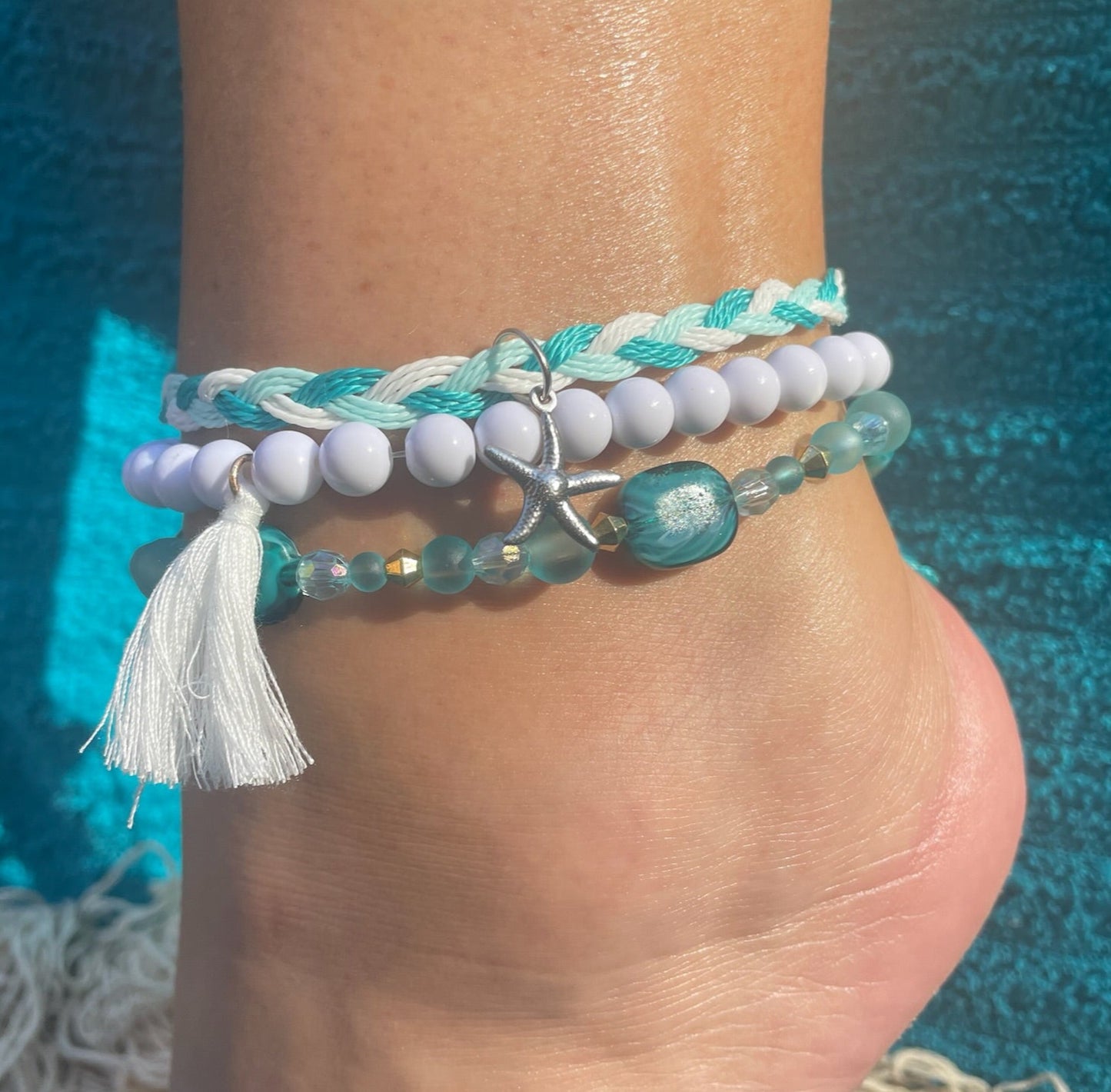 Starfish Soiree 3-Piece Anklet Set