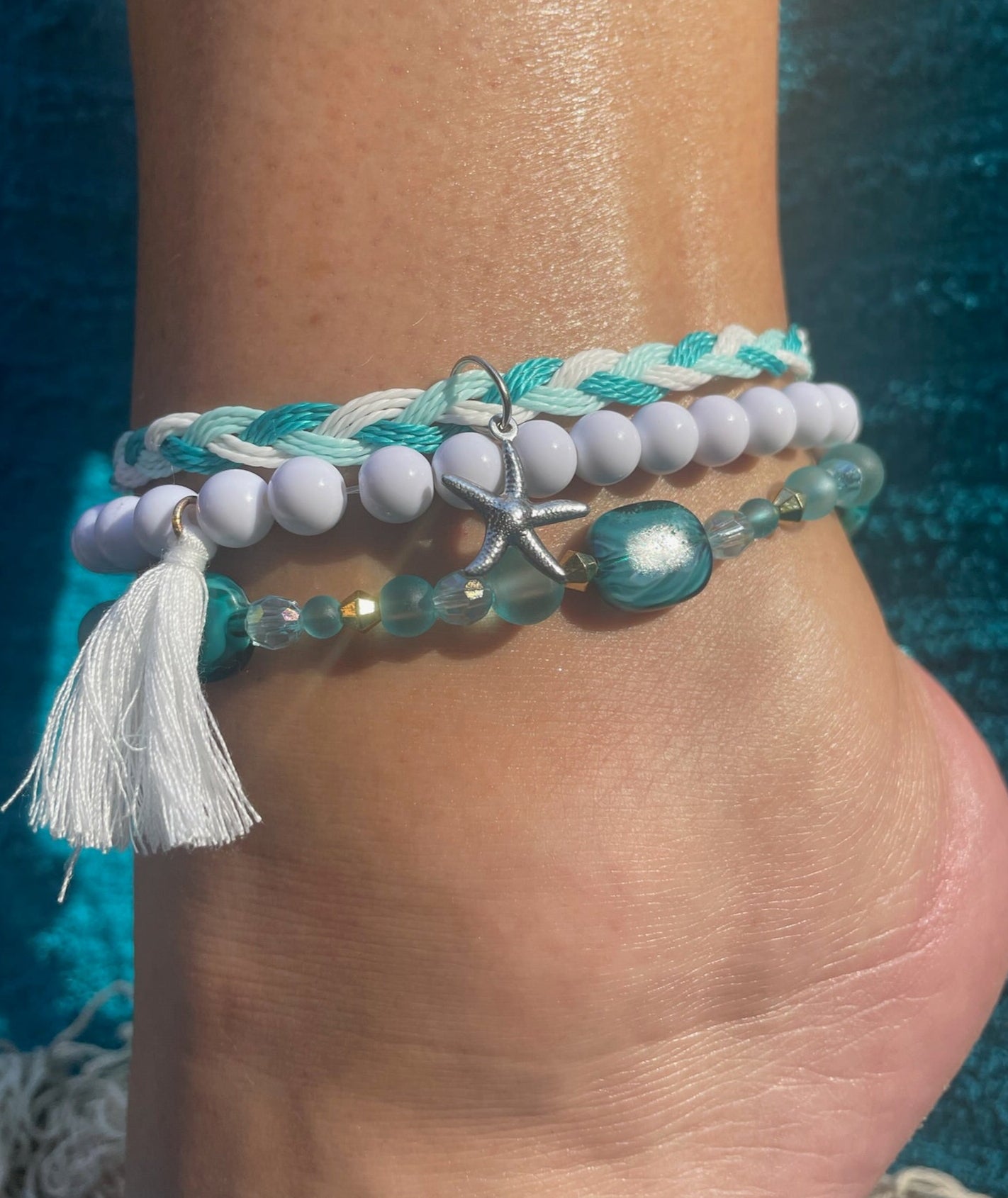 Starfish Soiree 3-Piece Anklet Set