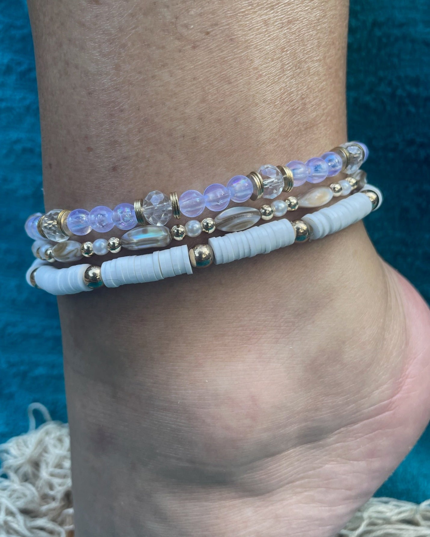 Island Gold 3-Piece Anklet Set