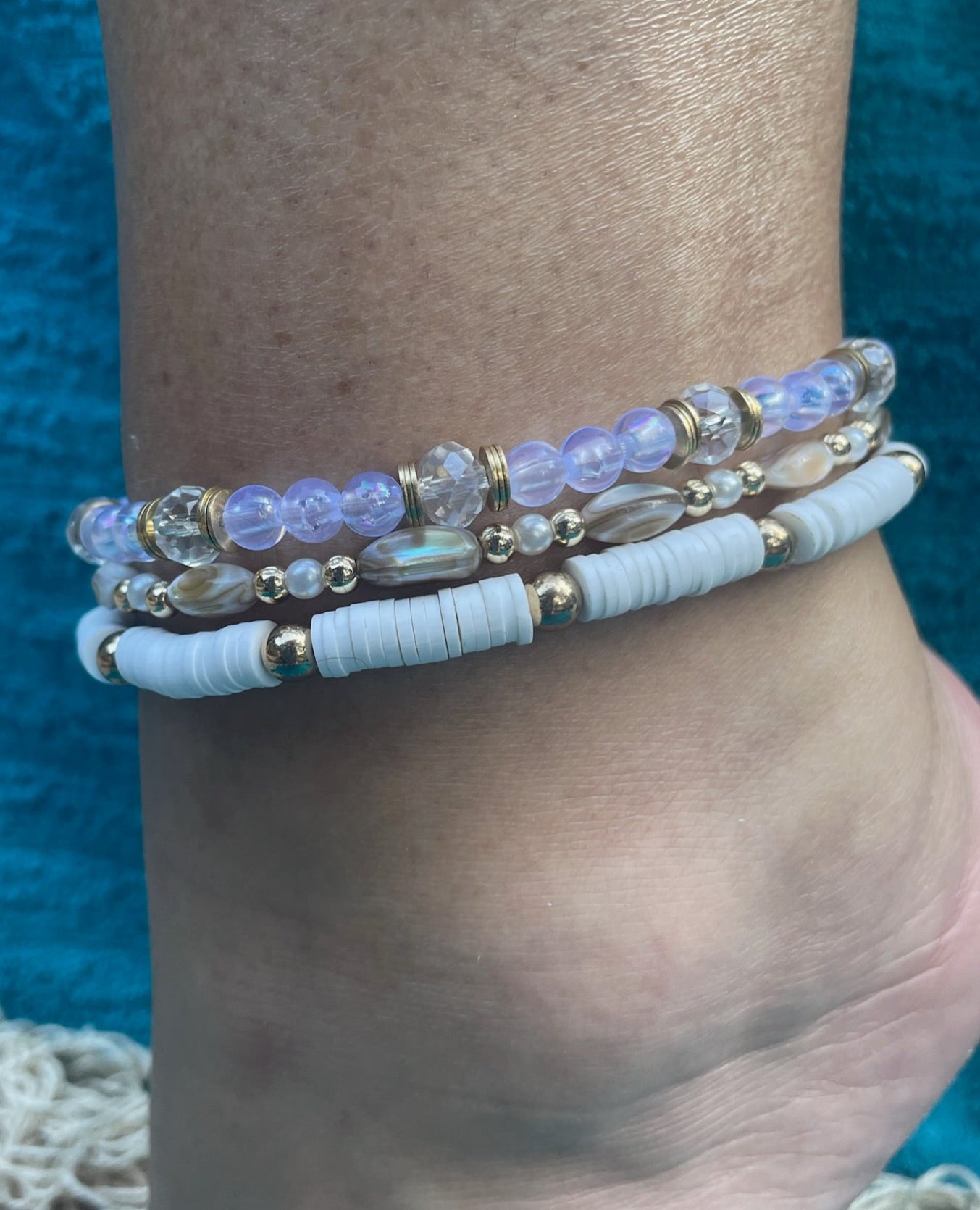 Island Gold 3-Piece Anklet Set