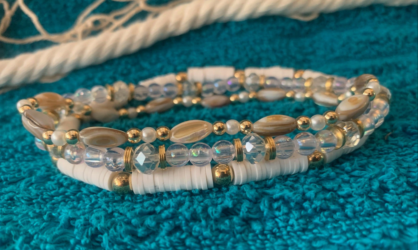 Island Gold 3-Piece Anklet Set
