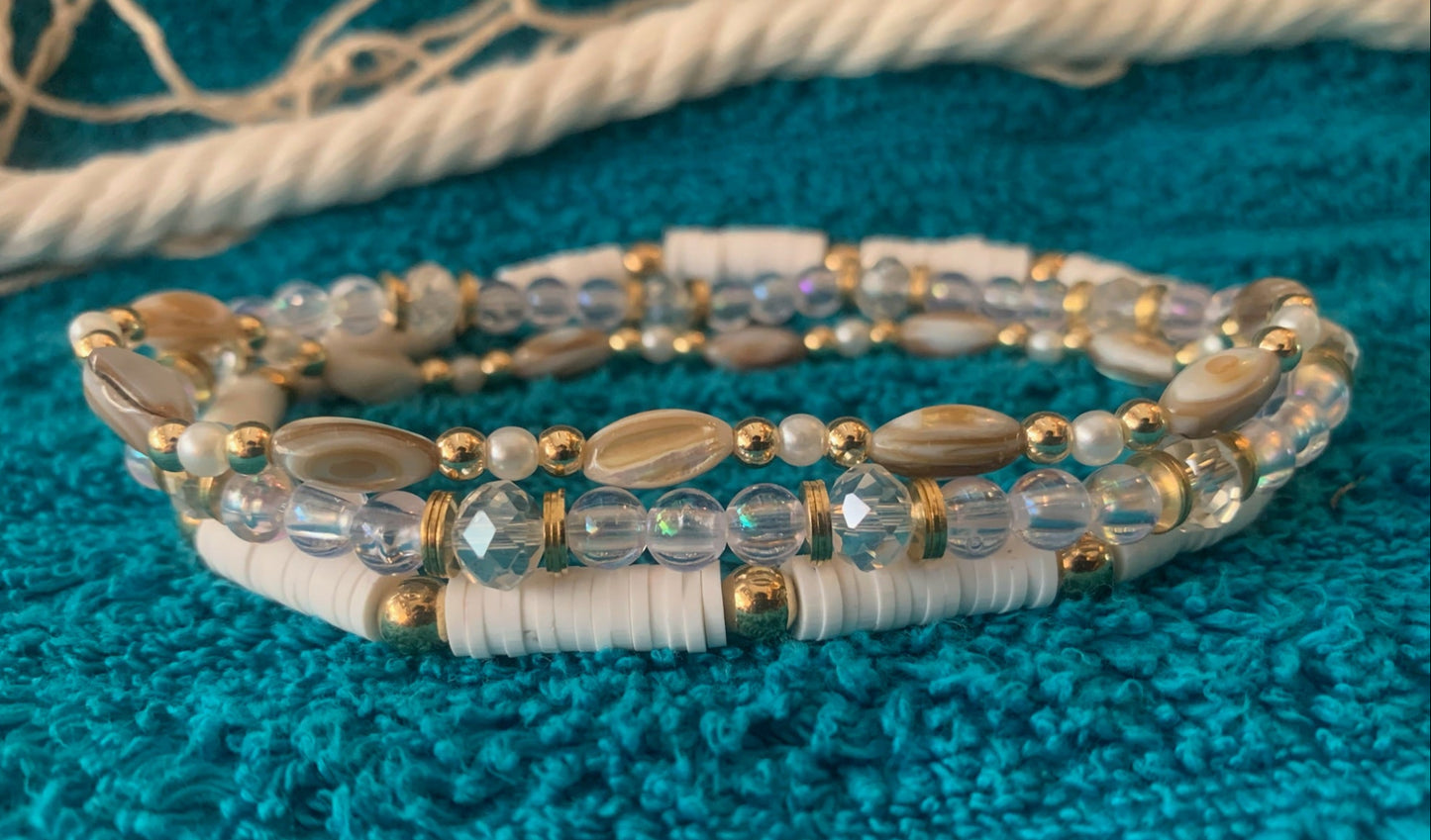 Island Gold 3-Piece Anklet Set