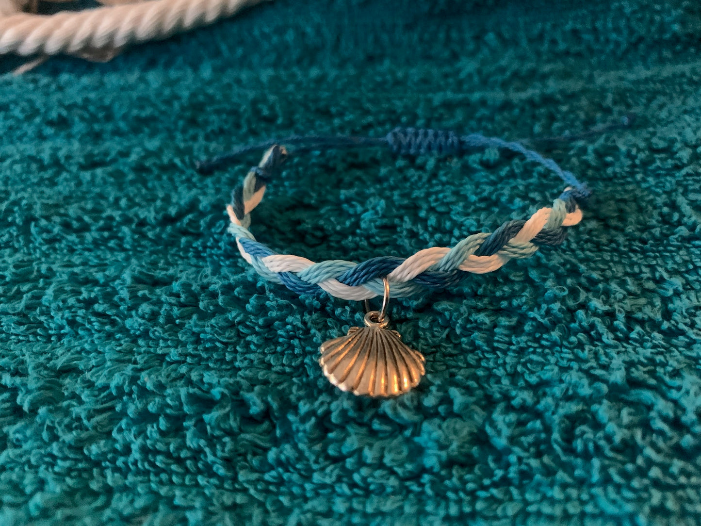 Silver Seashell Braided Bracelet