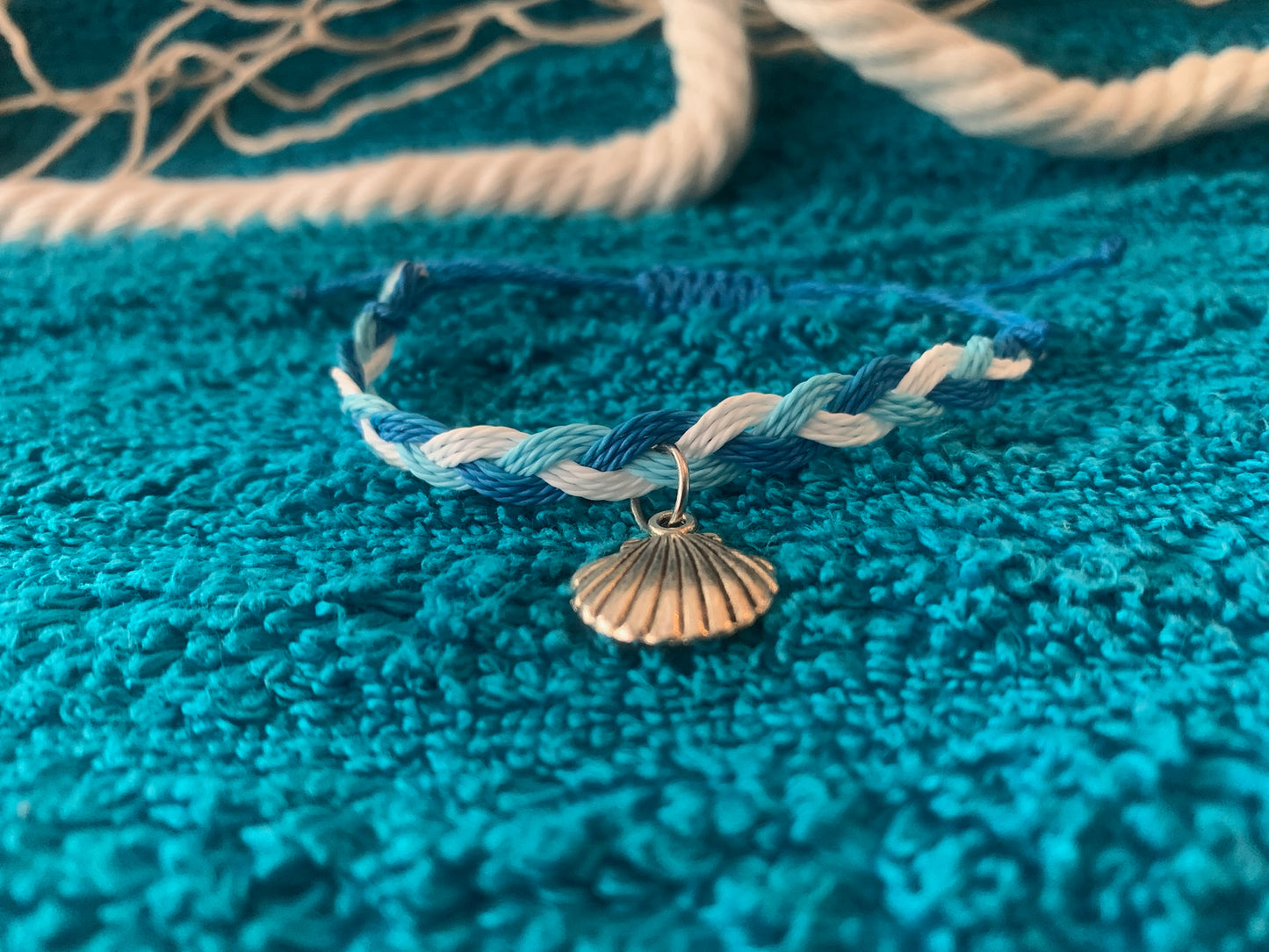 Silver Seashell Braided Bracelet