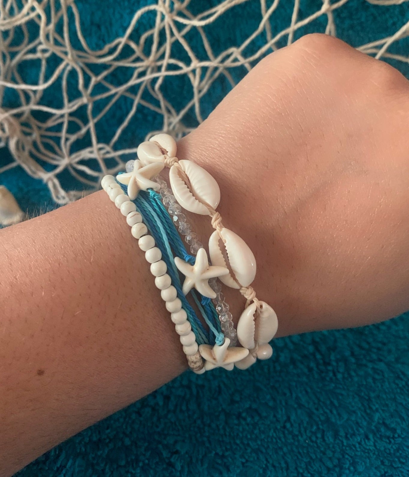 Sea Shells + Stars Stackable Bracelet Set
