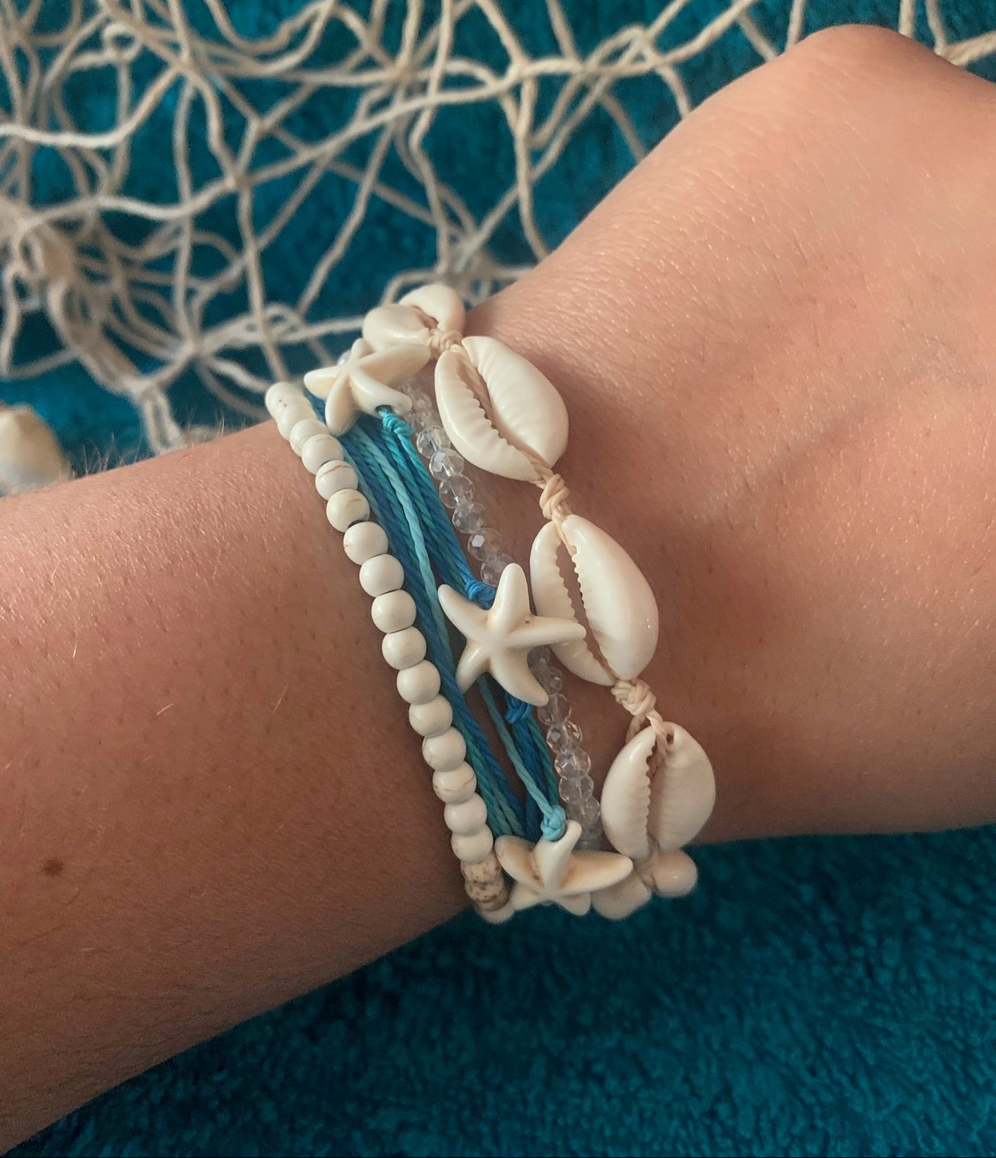 Sea Shells + Stars Stackable Bracelet Set