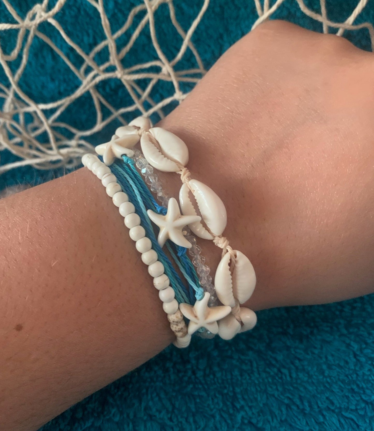 Sea Shells + Stars Stackable Bracelet Set