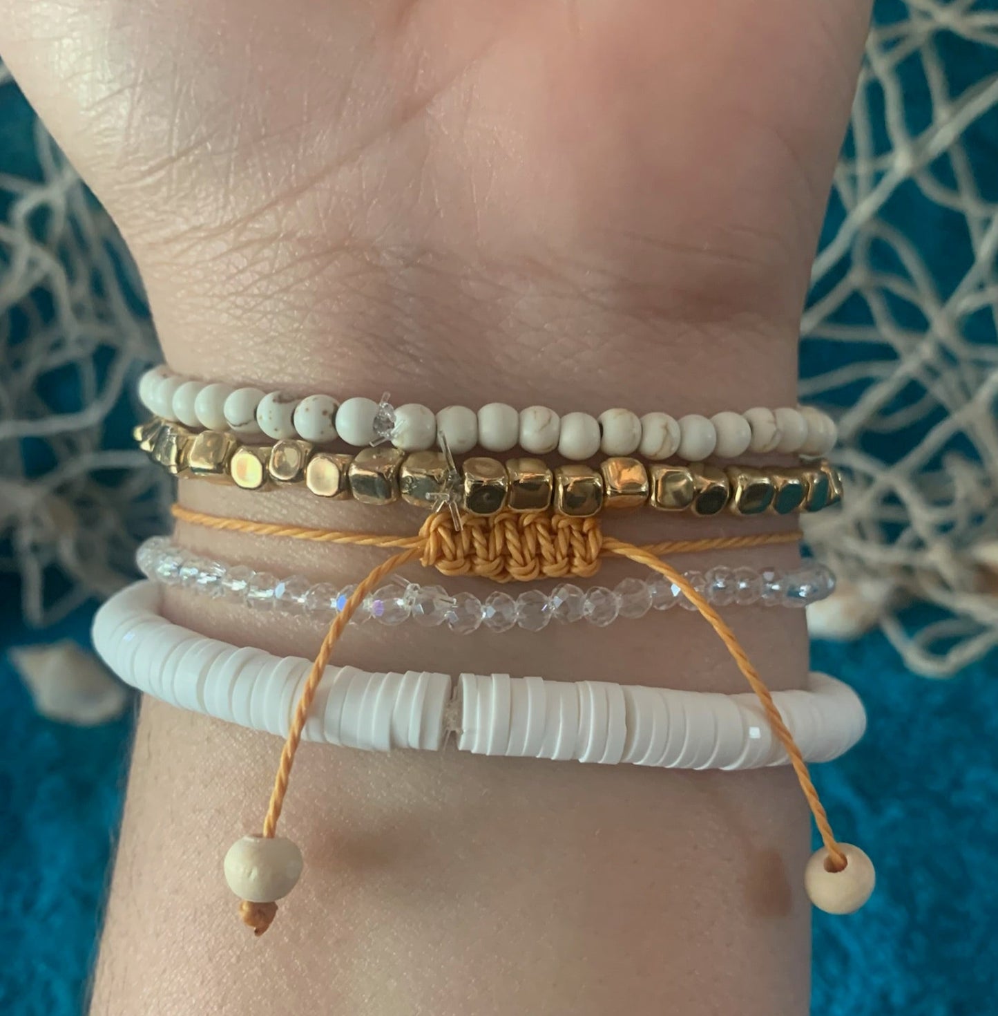 Triple Starfish Stackable Bracelet Set