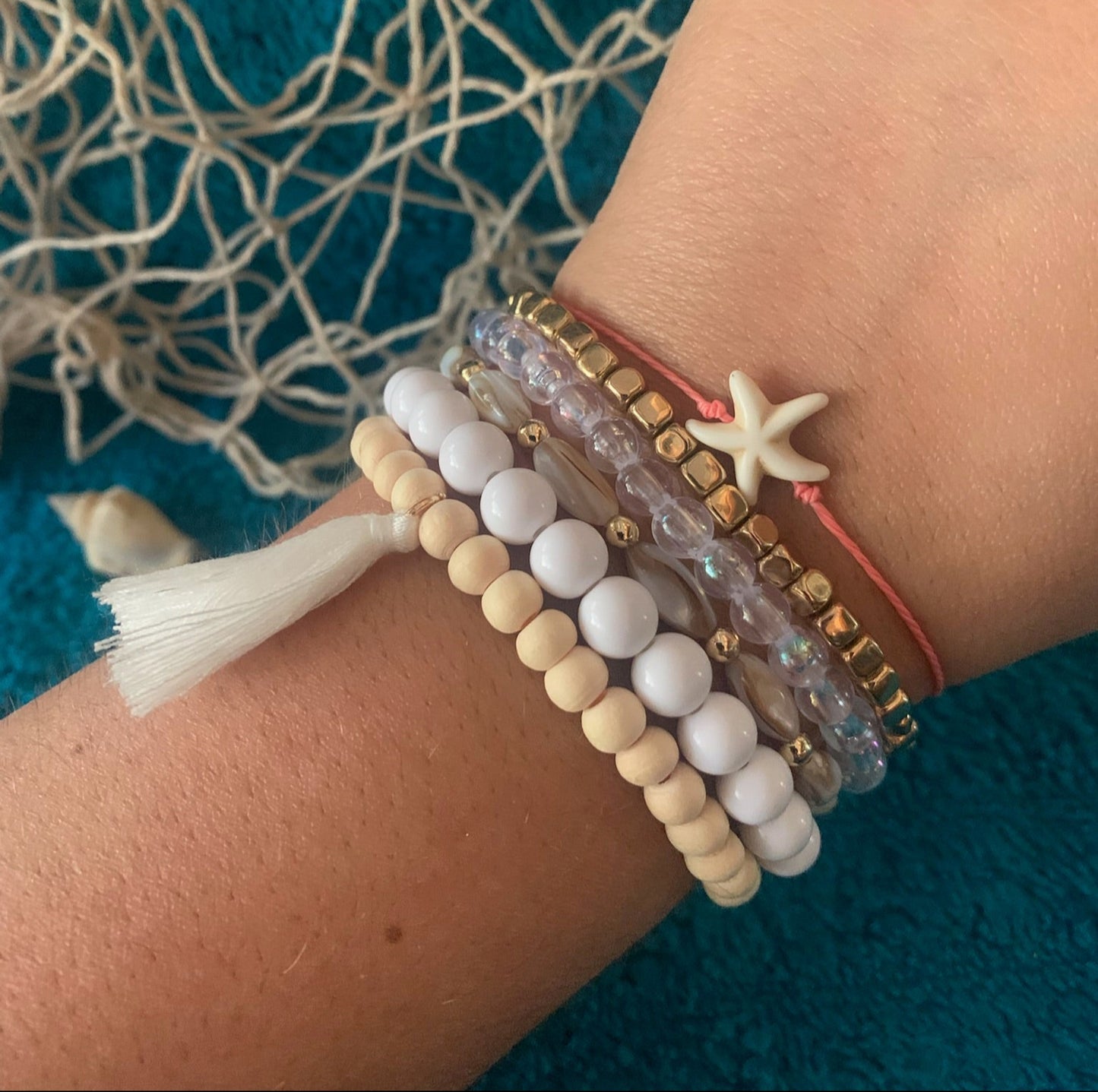 Single Starfish Stackable Bracelet Set