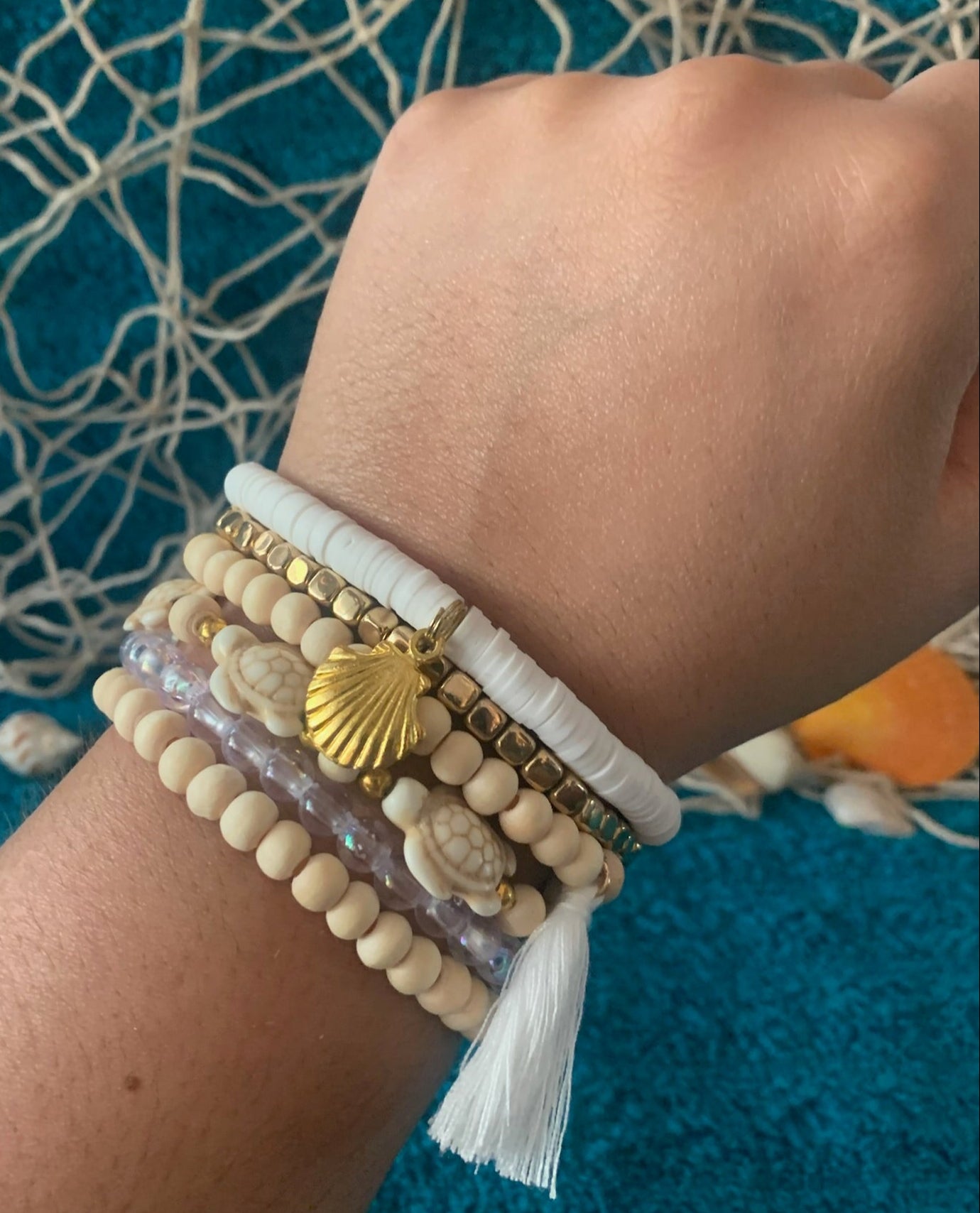 Sandy Turtle Stackable Bracelet Set