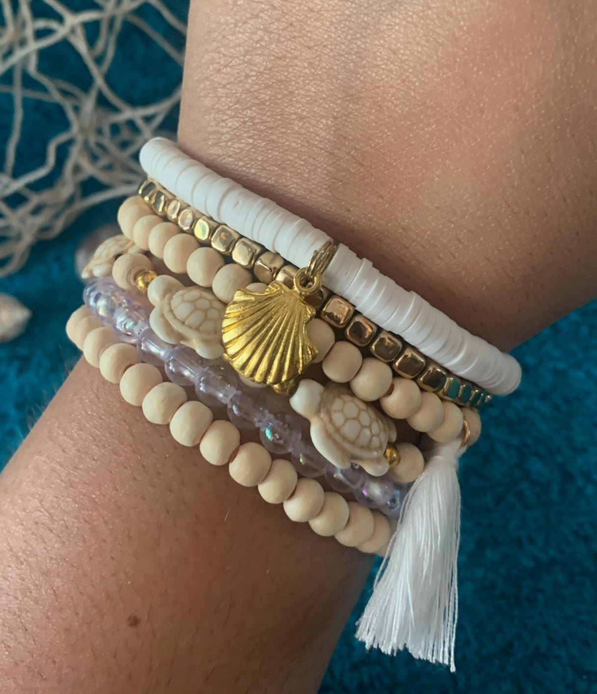 Sandy Turtle Stackable Bracelet Set