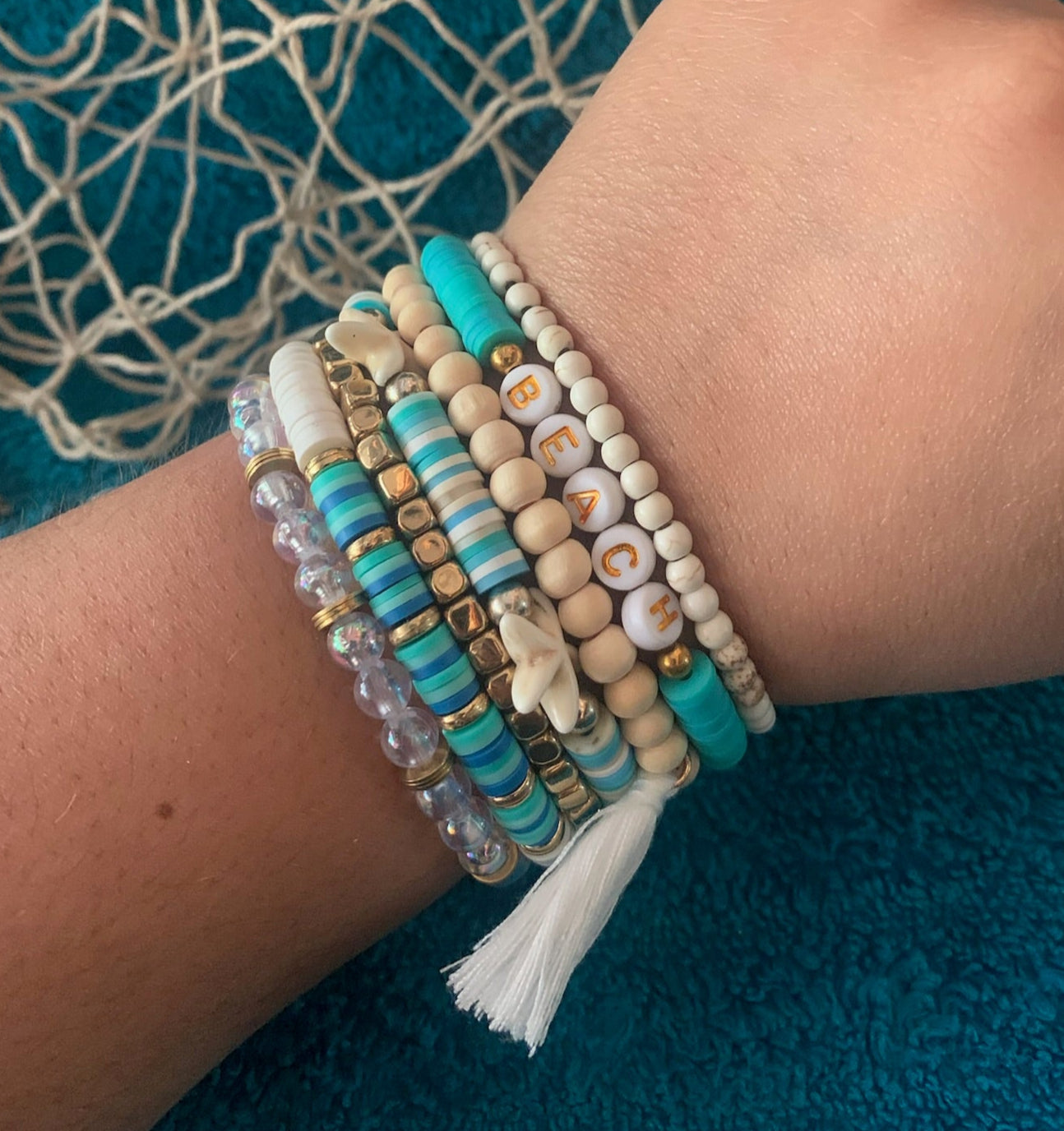 "BEACH" Stackable Bracelet Set