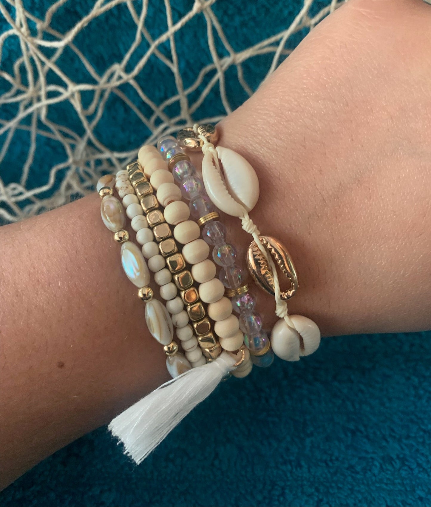 Sunshine Seashells Stackable Bracelet Set