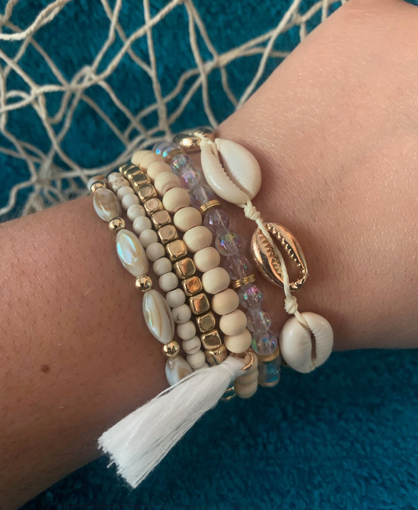 Sunshine Seashells Stackable Bracelet Set