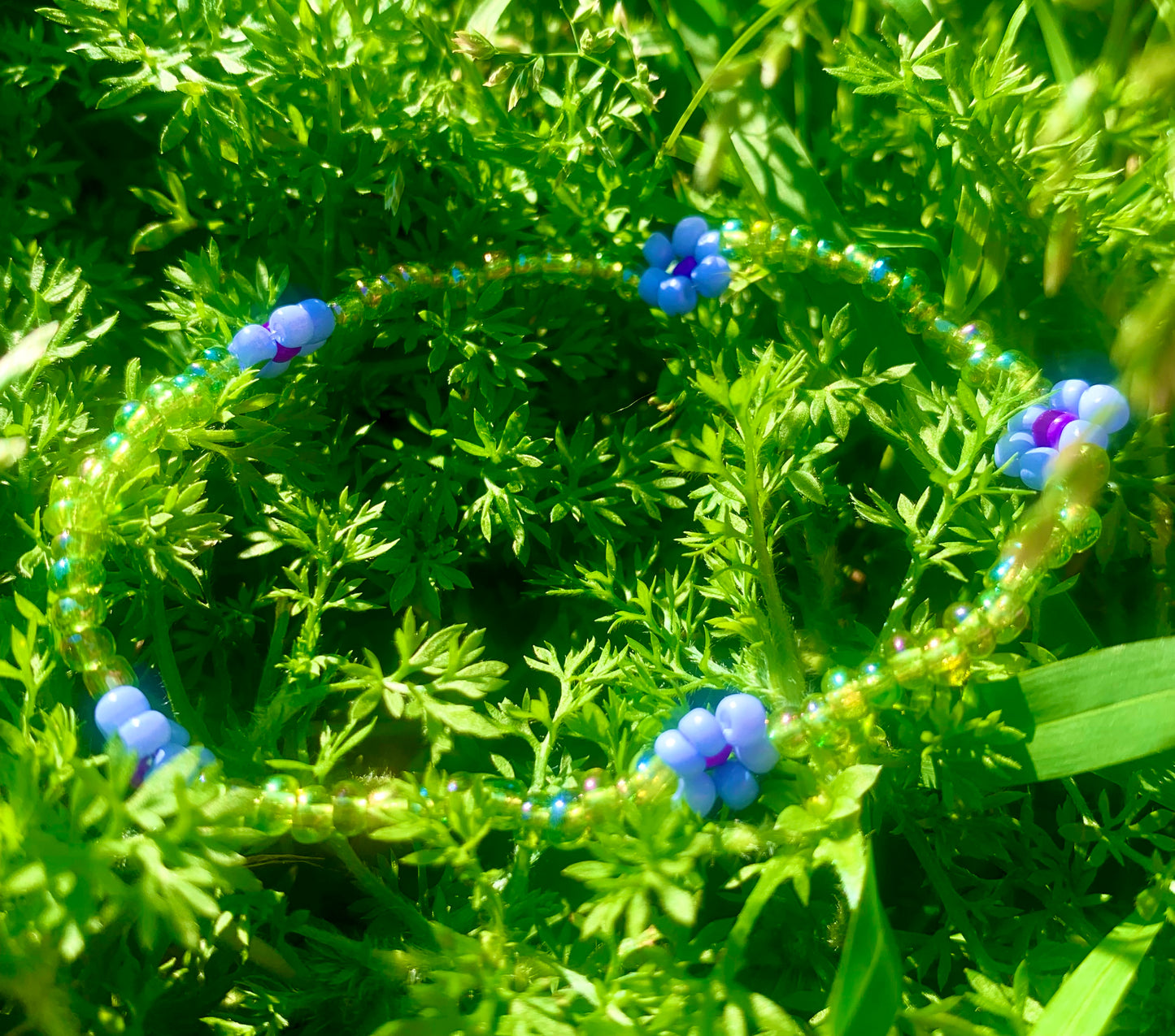 "Sweet Pea" Flower-Chain Seed Bead Bracelet