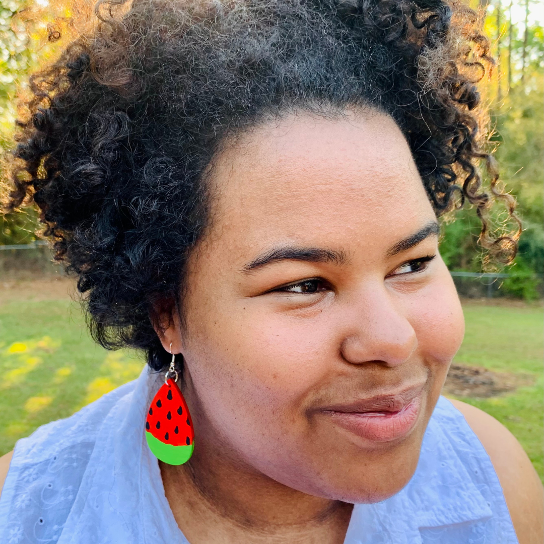 Handpainted Watermelon Slice Earrings