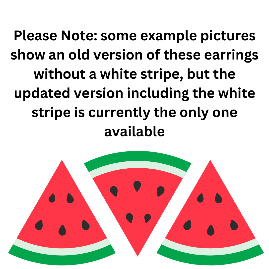 Handpainted Watermelon Slice Earrings