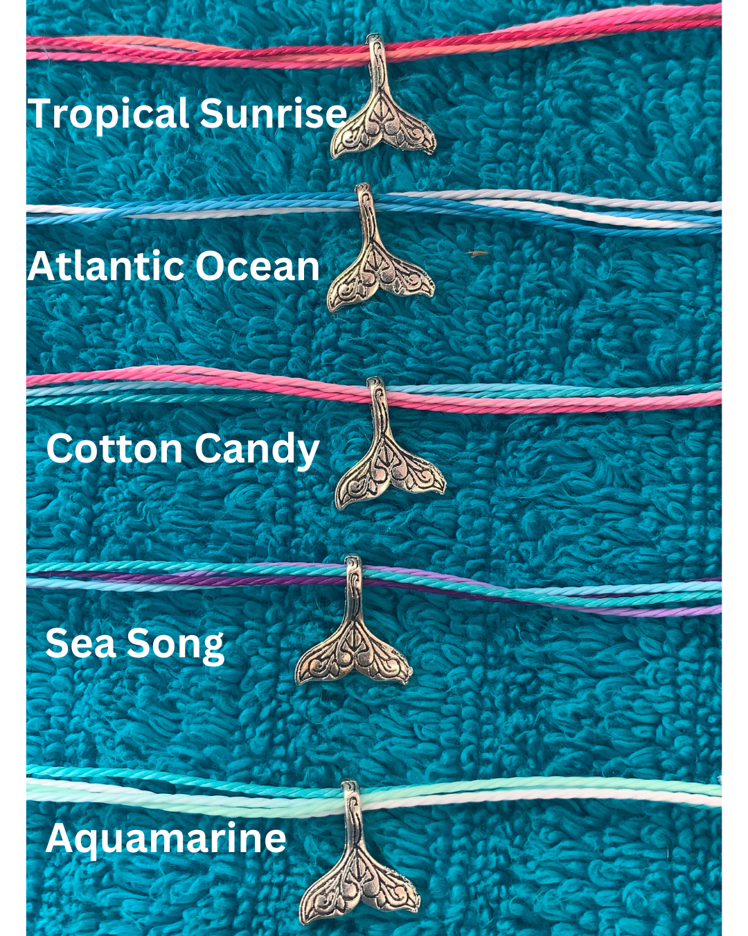 Multi-Strand Mermaid Charm Wax Cord Bracelet