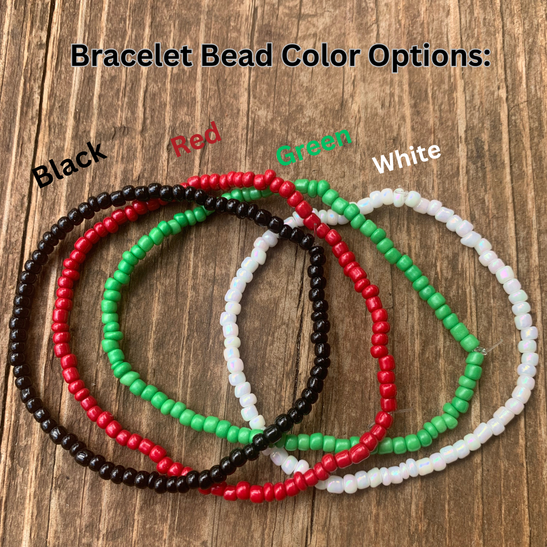 Seed Bead Bracelet with Single Watermelon Spacer Bead