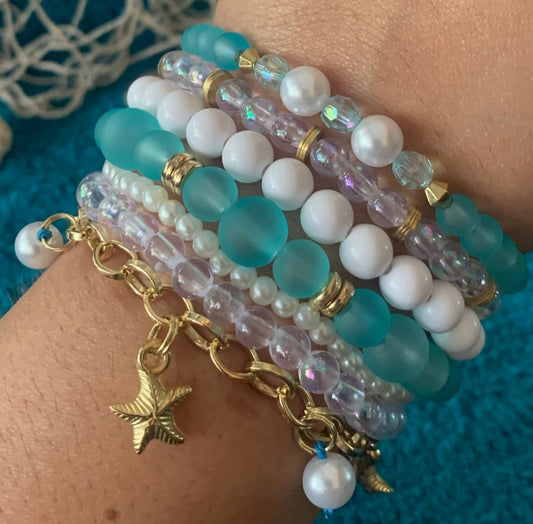 Seaside Sparkle Stackable Bracelet Set