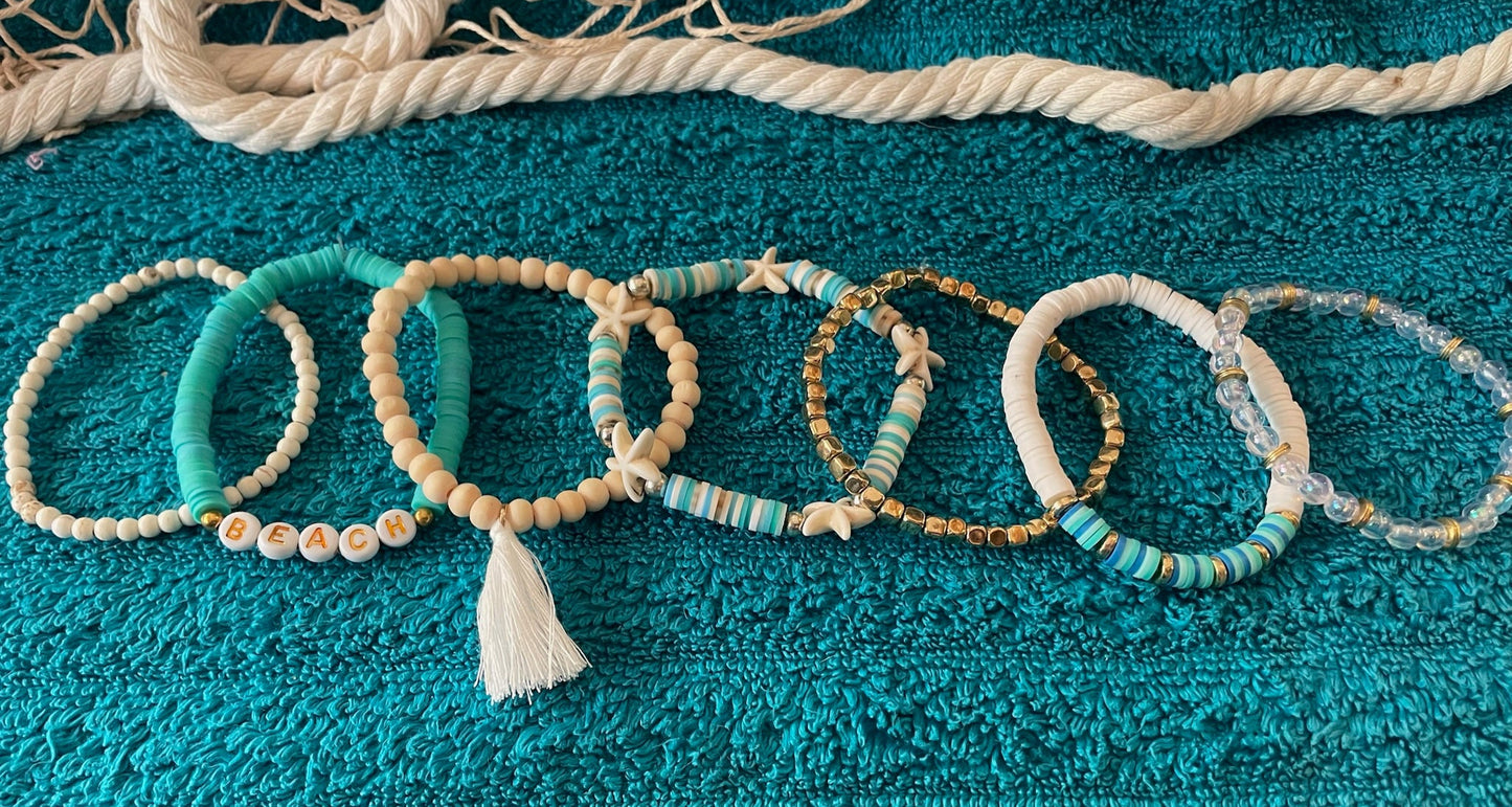 "BEACH" Stackable Bracelet Set