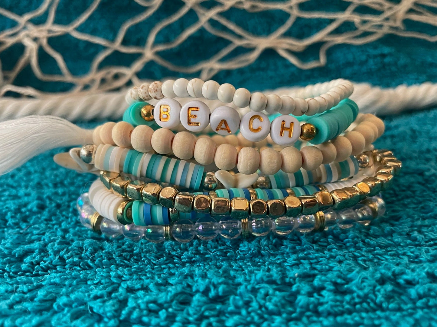 "BEACH" Stackable Bracelet Set