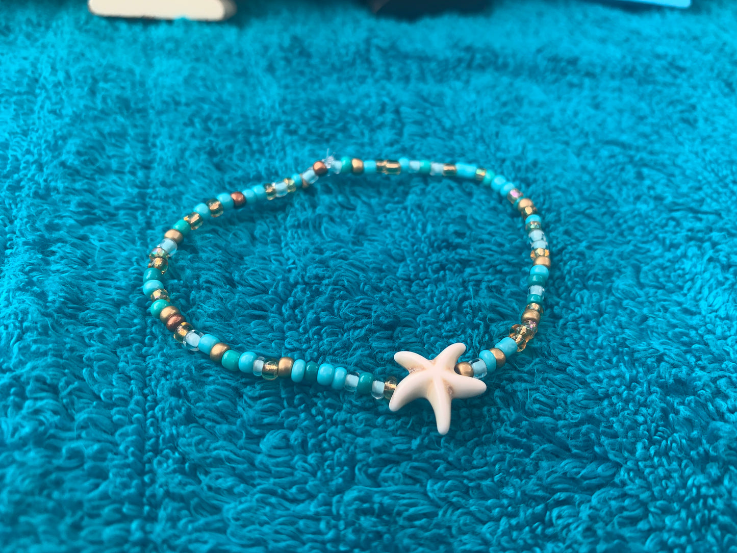 Single Starfish Spacer Seed Bead Bracelet