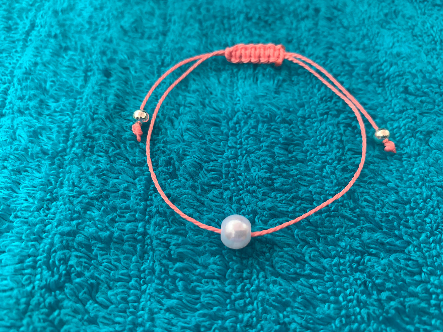 Single Pearl Wax Cord Bracelet