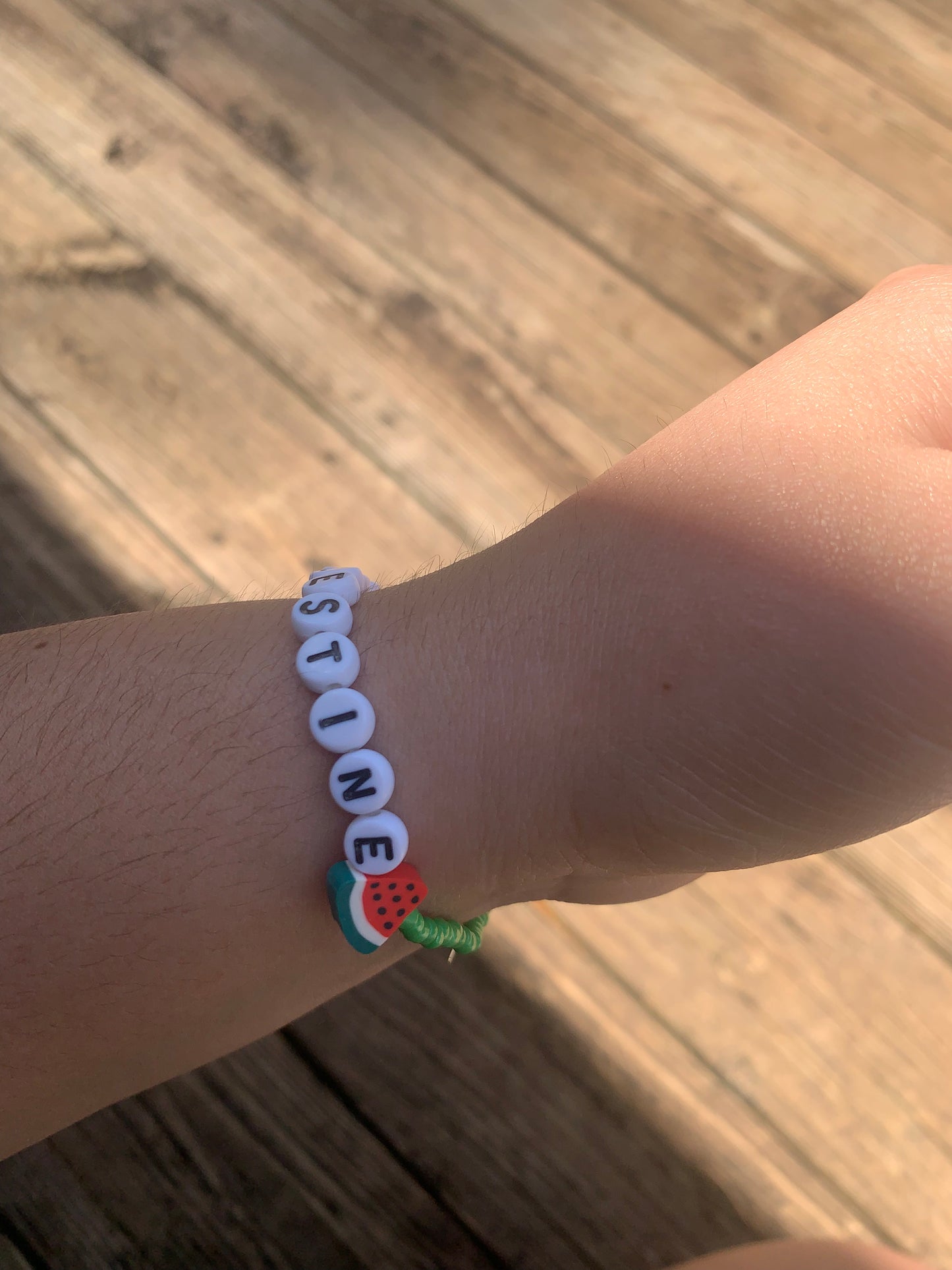 FREE PALESTINE Seed Bead Bracelet