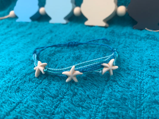 Multi-Strand Wax Cord Starfish Bracelet