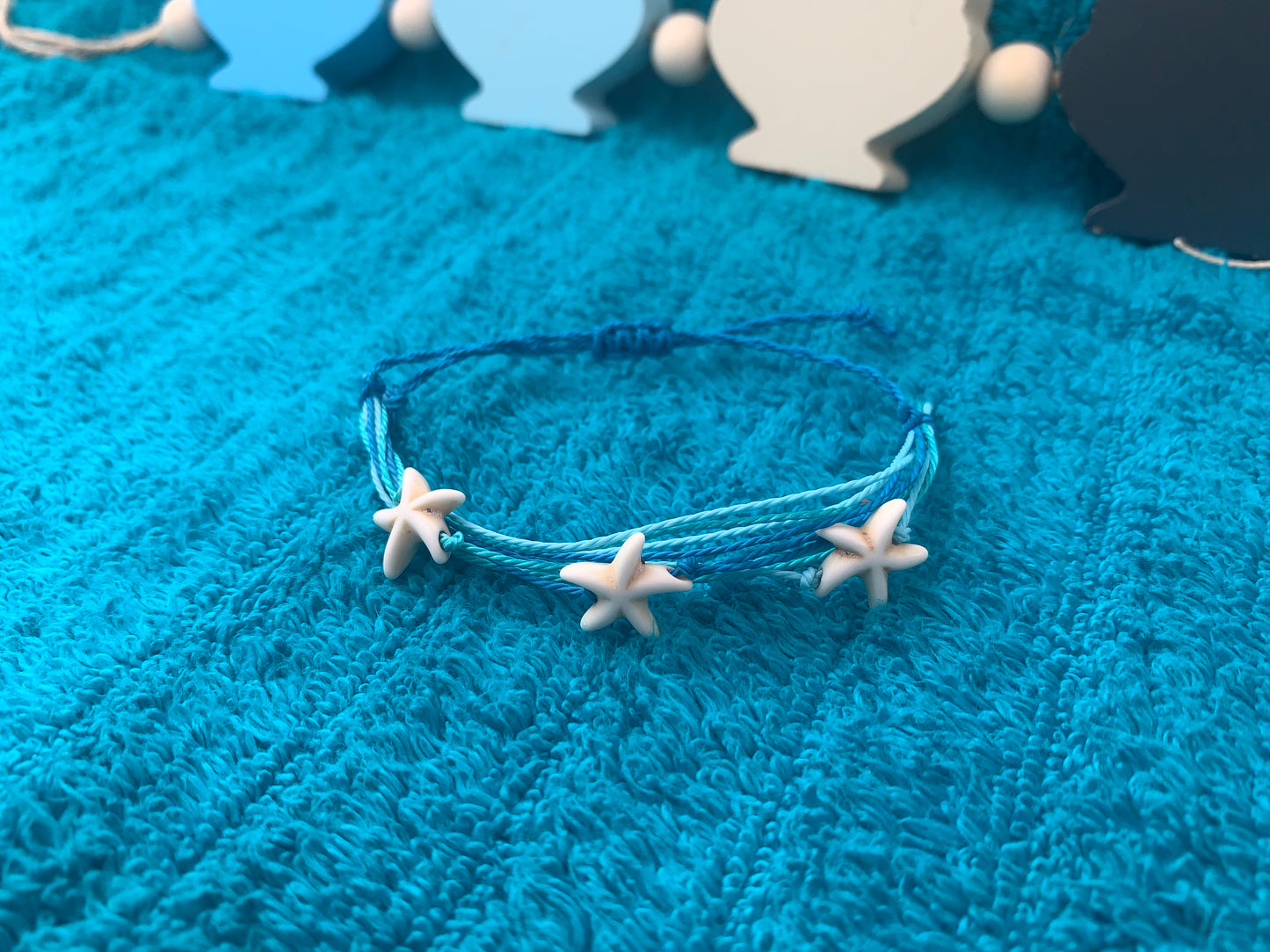 Multi-Strand Wax Cord Starfish Bracelet