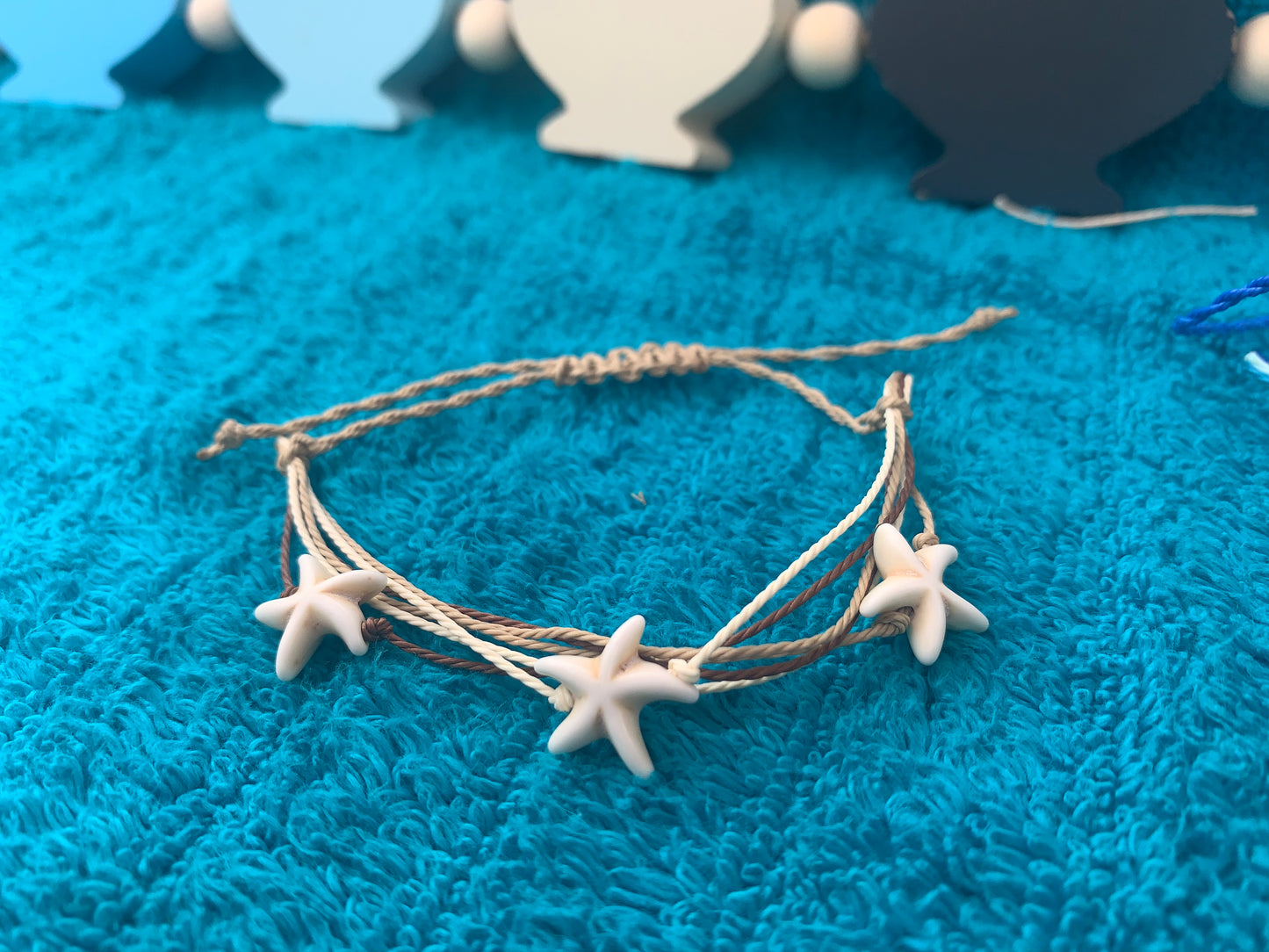 Multi-Strand Wax Cord Starfish Bracelet