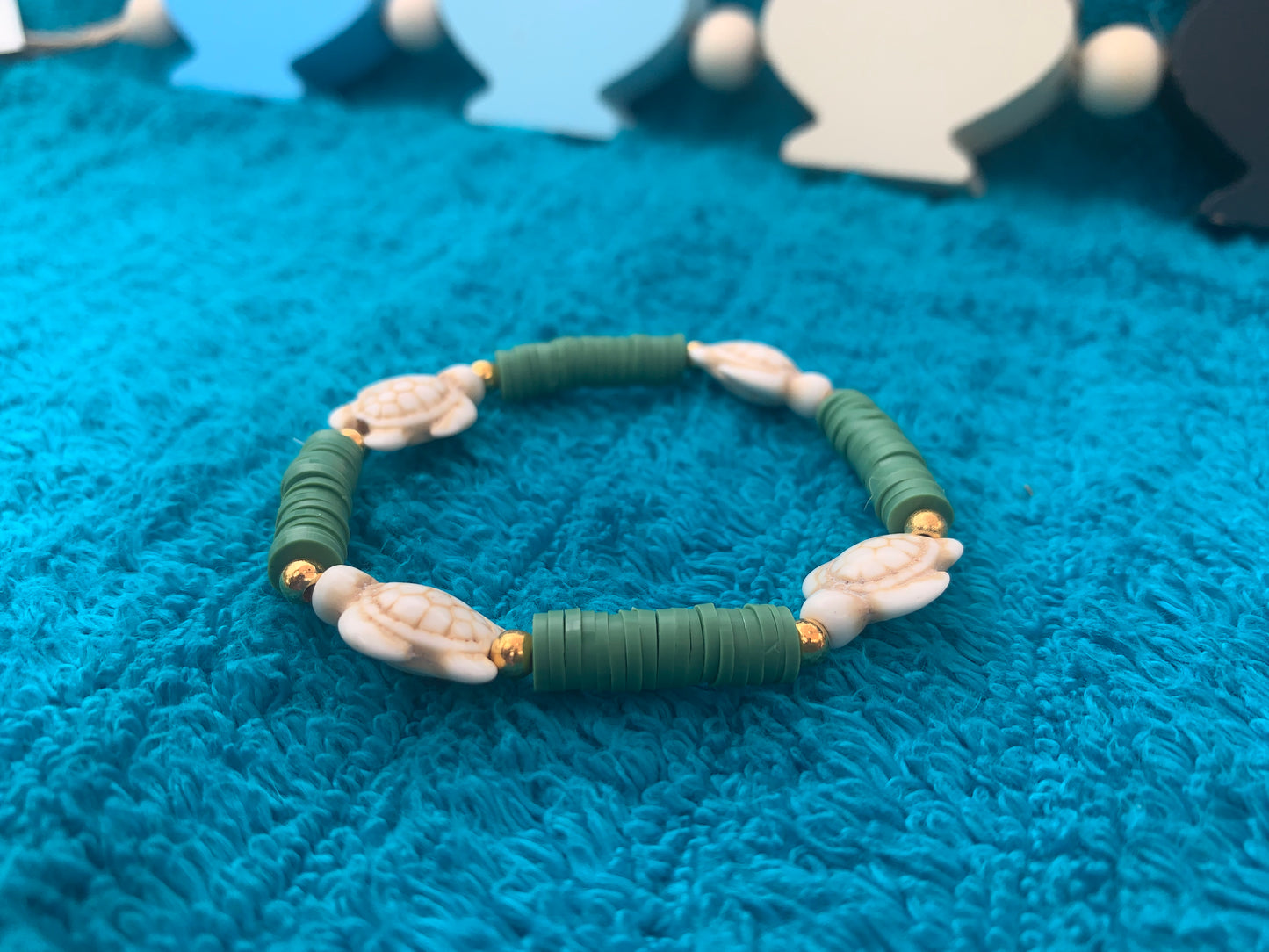 Multi Turtle Spacer Heishi Bracelet