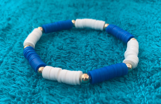 Two-Color Block Heishi Bead Bracelet