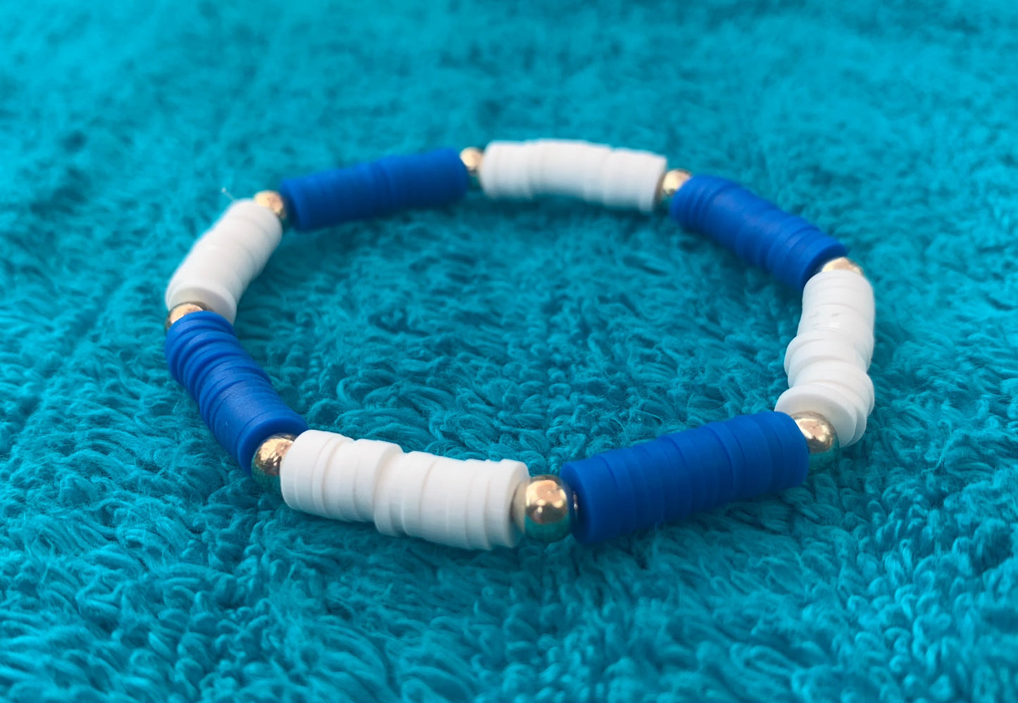 Two-Color Block Heishi Bead Bracelet