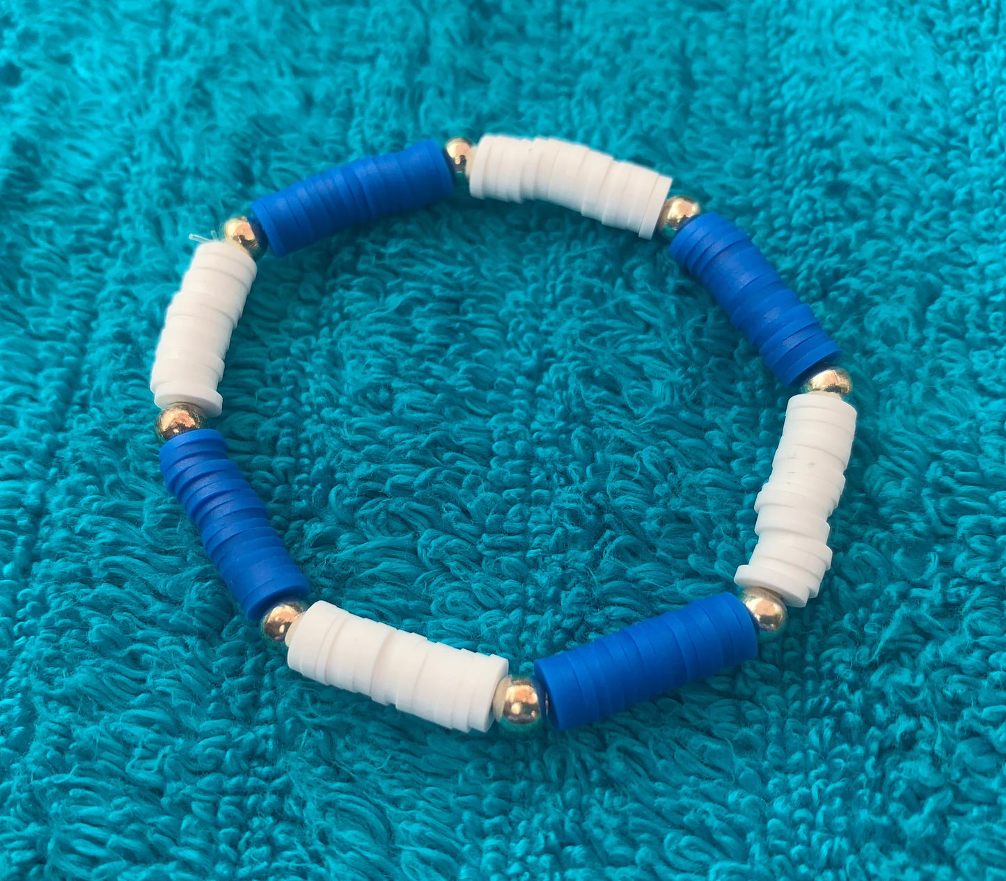 Two-Color Block Heishi Bead Bracelet