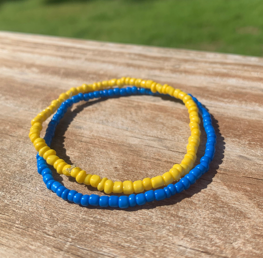 Ukrainian Flag Seed Bead Set