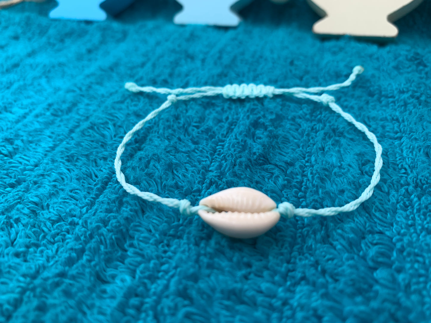 Single Cowrie Shell Wax Cord Bracelet