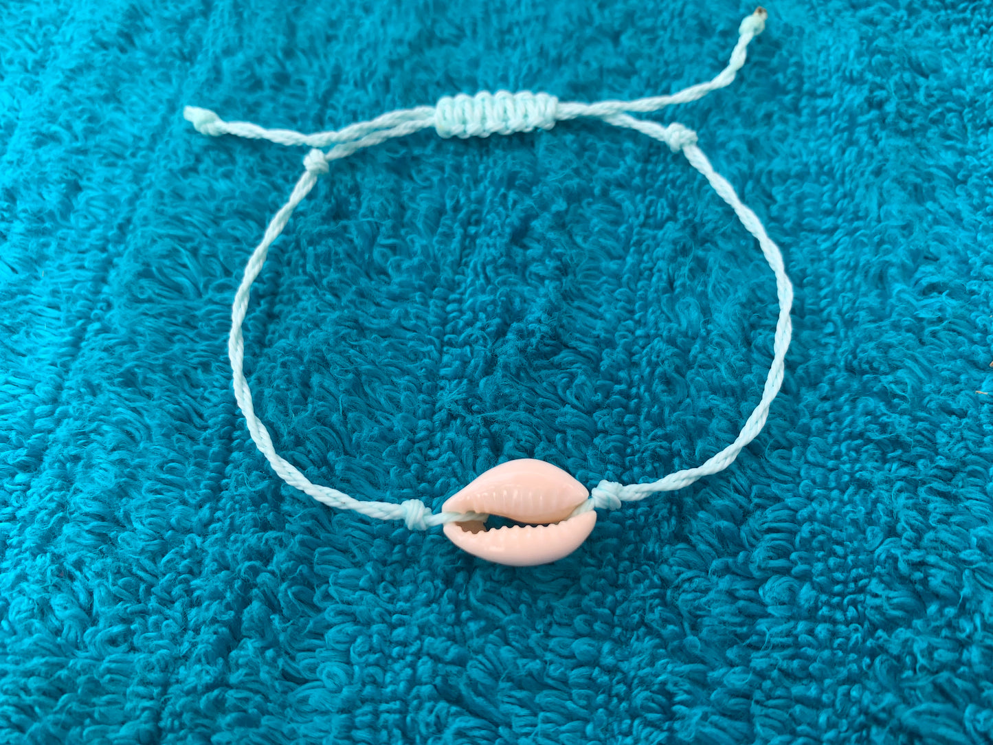 Single Cowrie Shell Wax Cord Bracelet