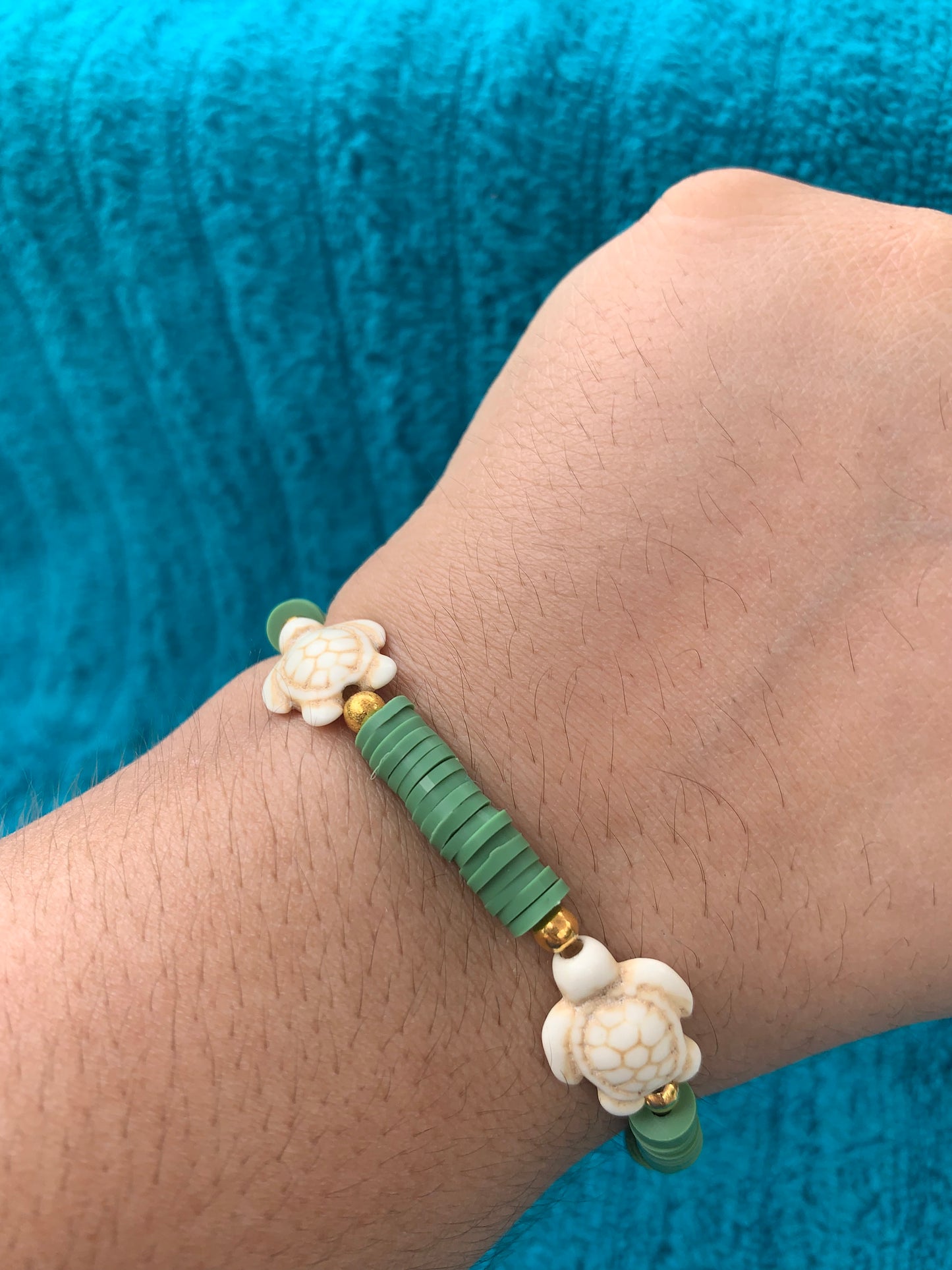 Multi Turtle Spacer Heishi Bracelet