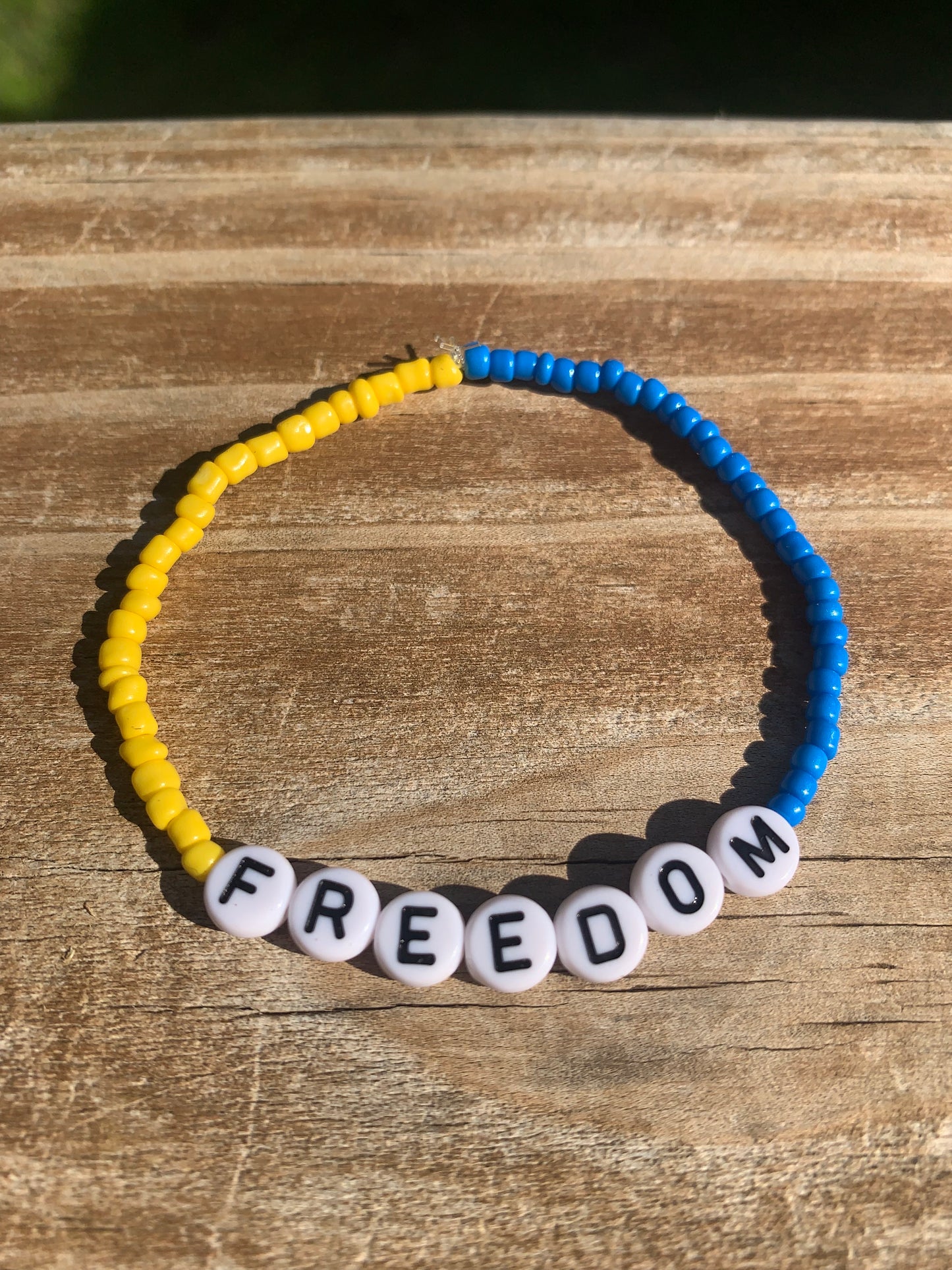 UKRAINE/FREEDOM Seed Bead Bracelet